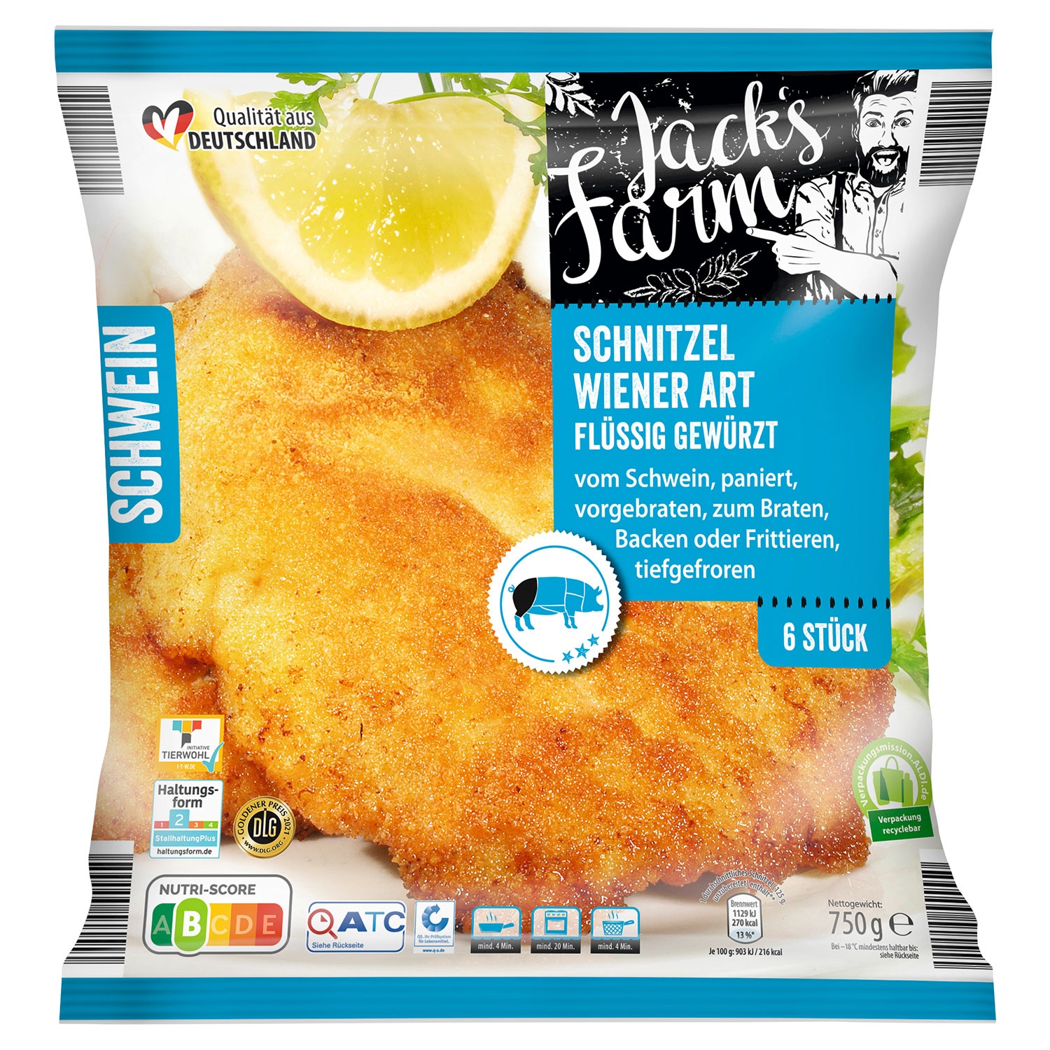 JACK'S FARM Schnitzel Wiener Art 750 g