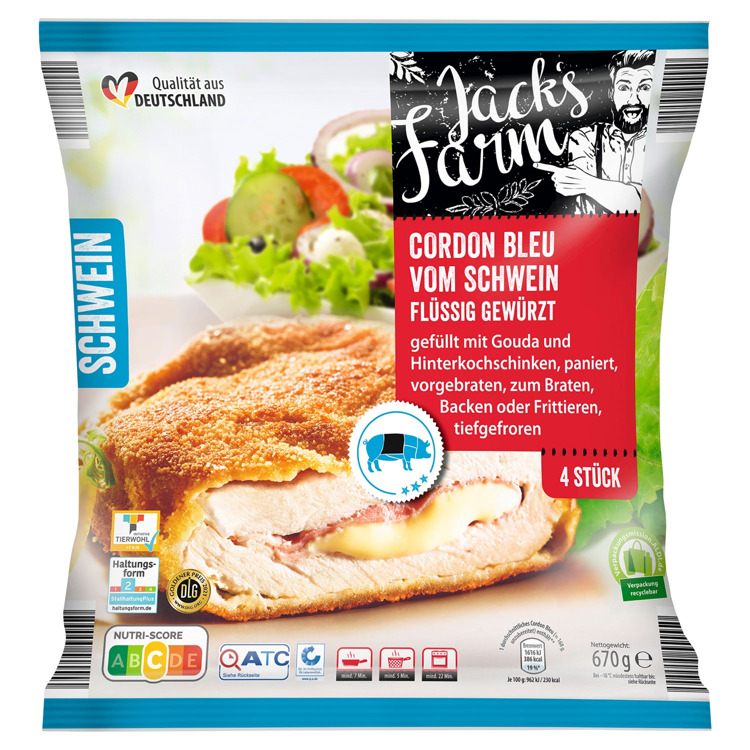 JACK'S FARM Cordon Bleu vom Schwein 670 g