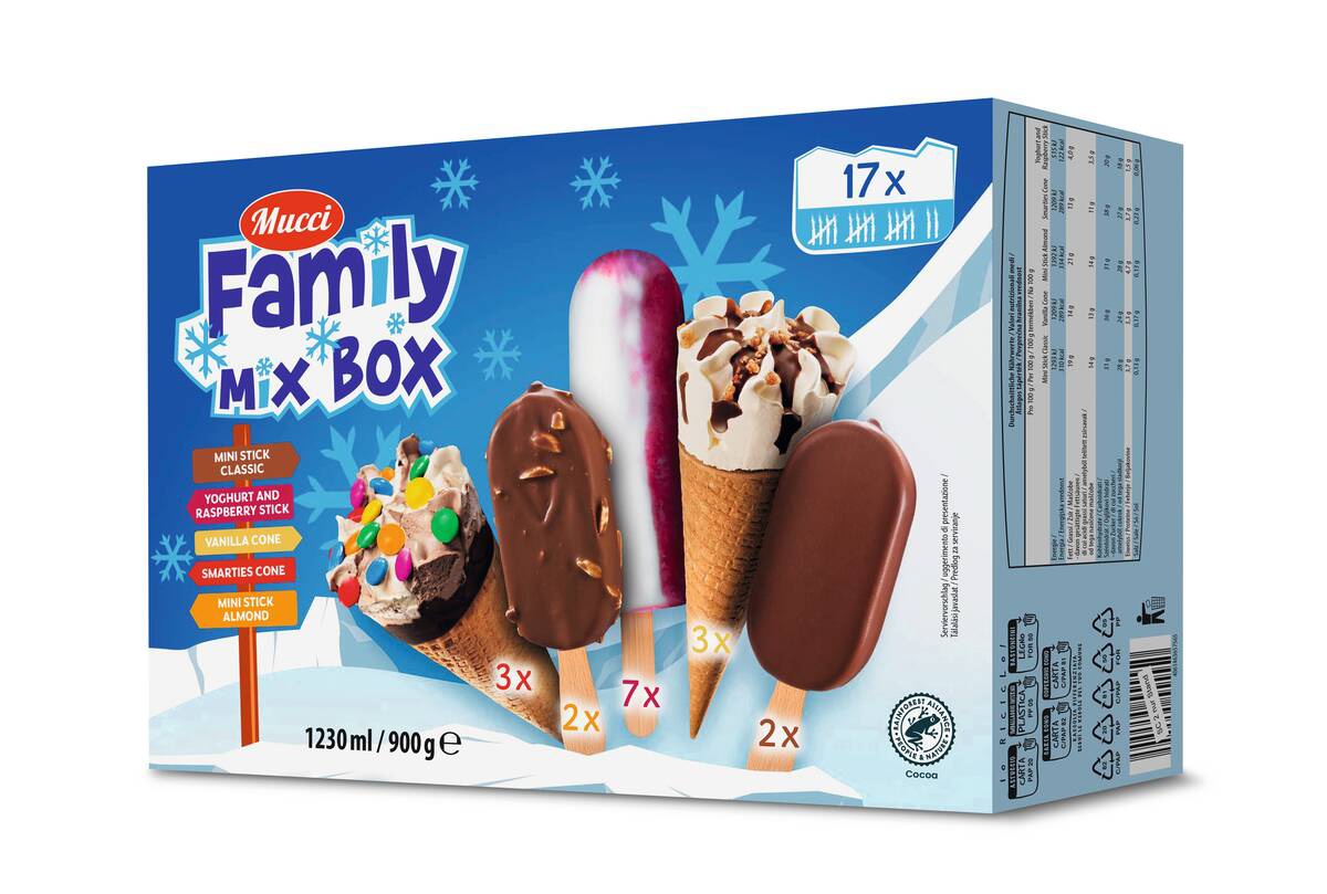 MUCCI Family mix box jégkrém, 17 darabos