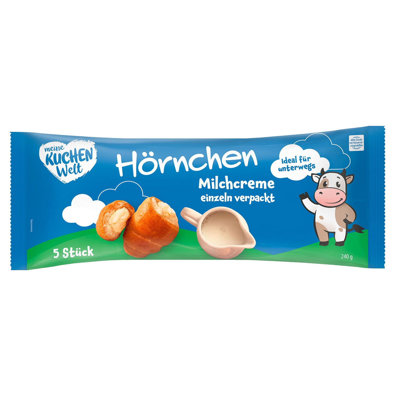MEINE KUCHENWELT Hörnchen 240 g, Milchcreme