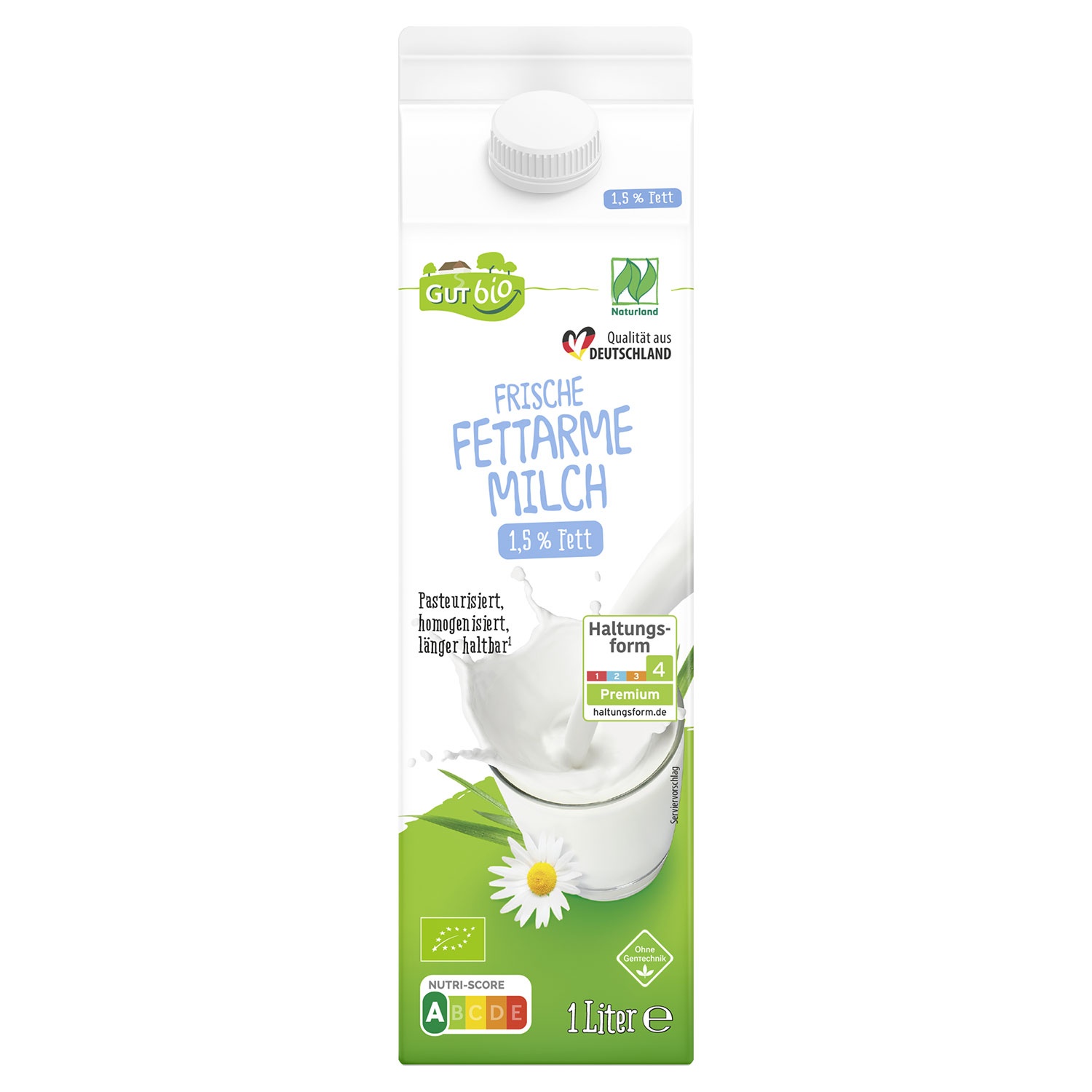 GUT BIO Bio-Frische Fettarme Milch 1,5% Fett 1l