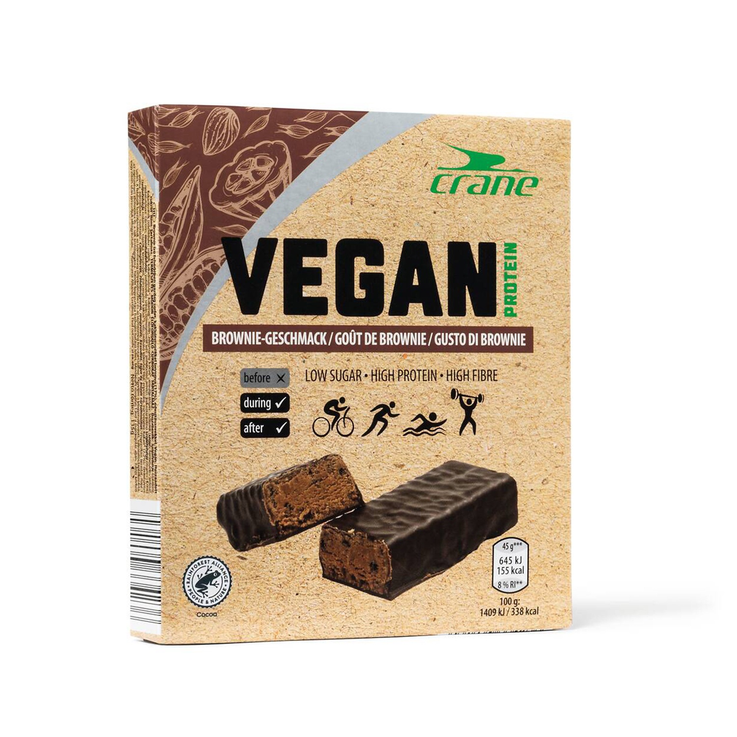CRANE Barretta proteica vegana gusto brownie