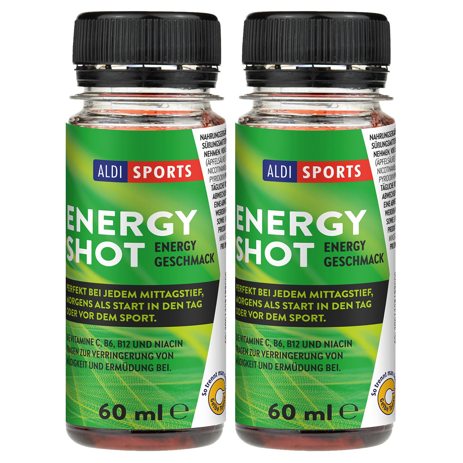 ALDI SPORTS Energy-Shots 120 ml, 2er-Packung