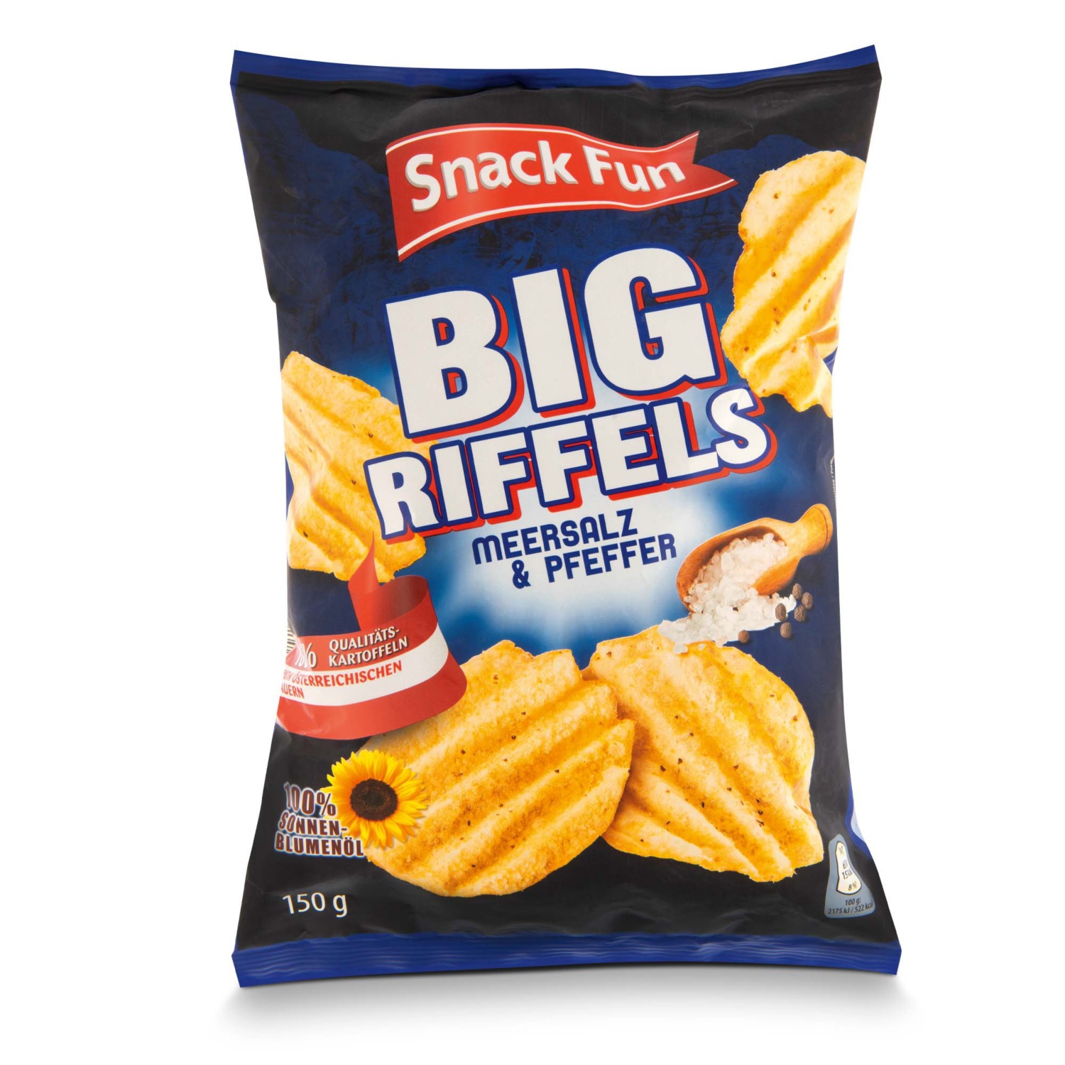 SNACK FUN Big Riffels, Meersalz und Pfeffer