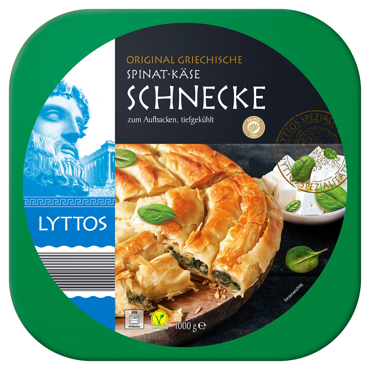 LYTTOS Käse- oder Spinat-Käse-Schnecke 1 kg