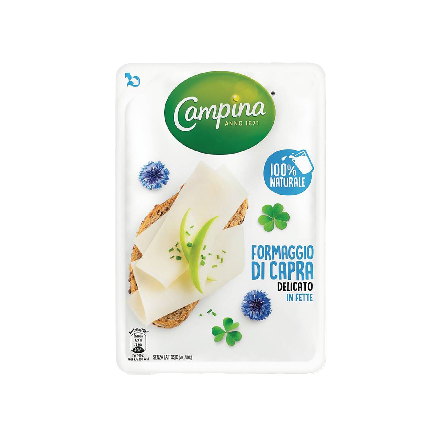 Campina Formaggio di Capra Delicato in Fette IGP 100 g - it