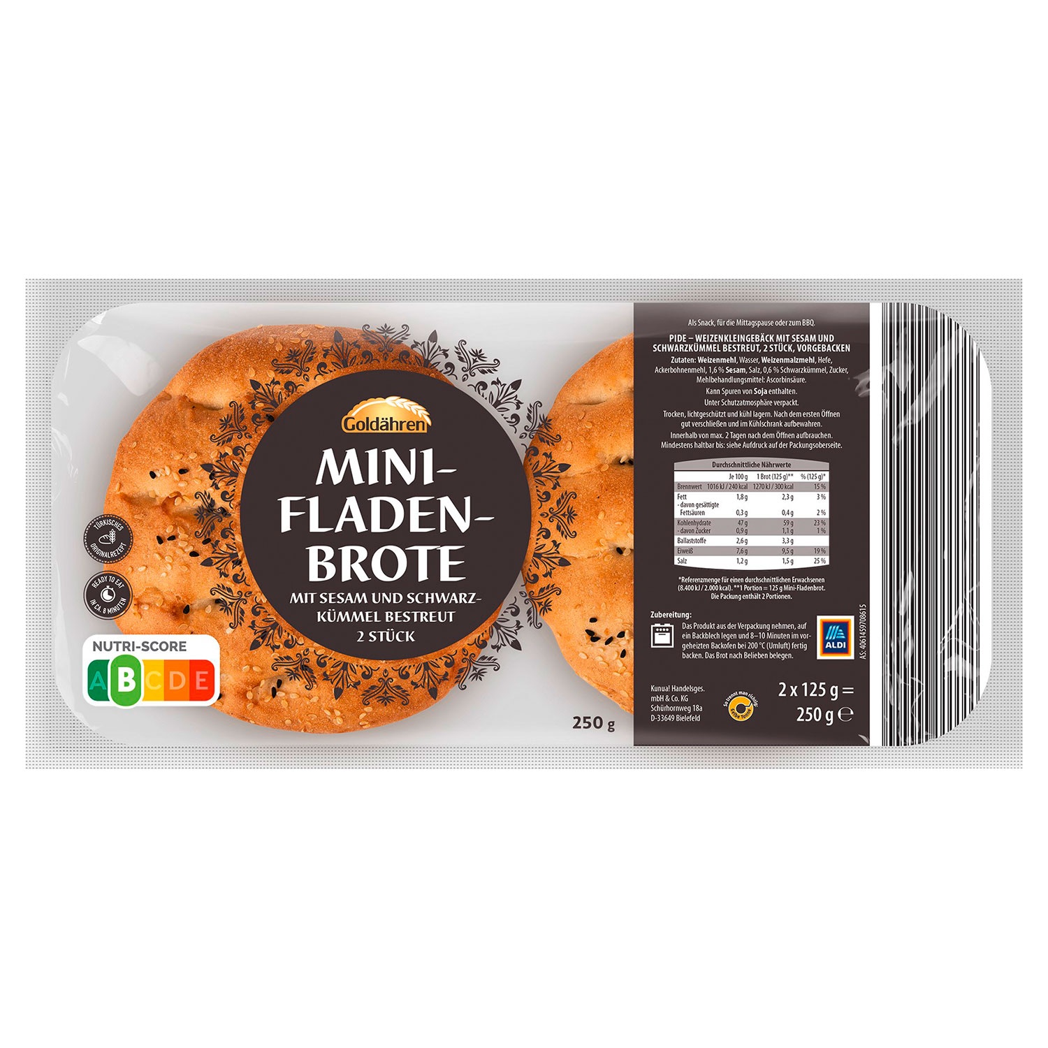 GOLDÄHREN MiniFladenbrote 250 g ALDI SÜD