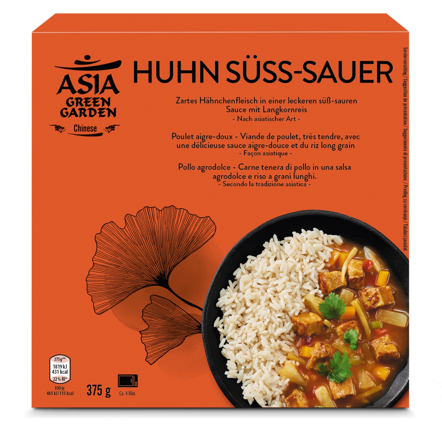 ASIA GREEN GARDEN Chinesisches Fertiggericht, Curry Süß-Sauer