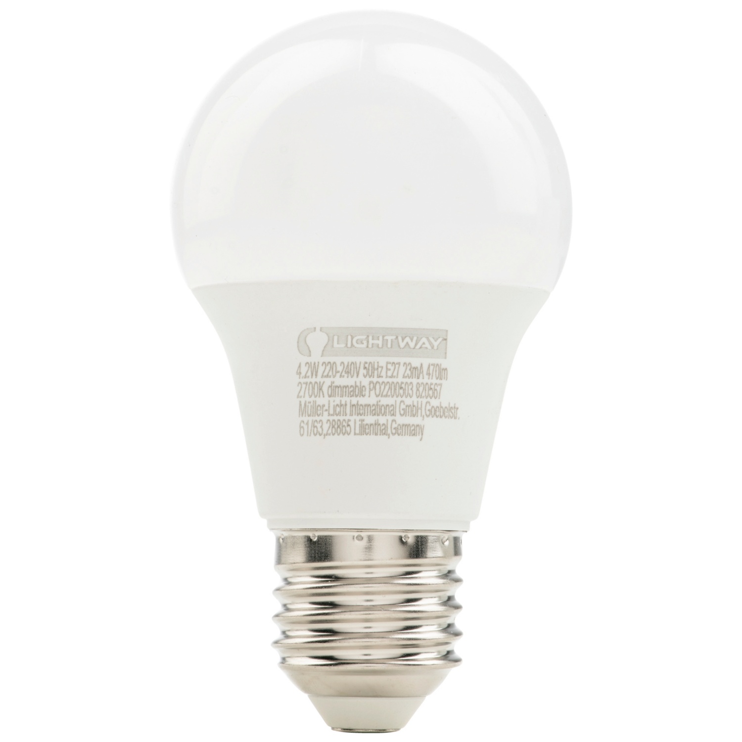 LIGHTWAY Ampoule LED basse lumens, E27, BIR ALDI SUISSE