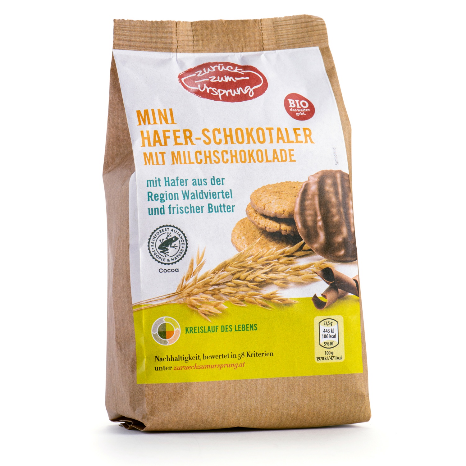 ZURÜCK ZUM URSPRUNG BIO-Mini-Haferkekse, Vollmilch