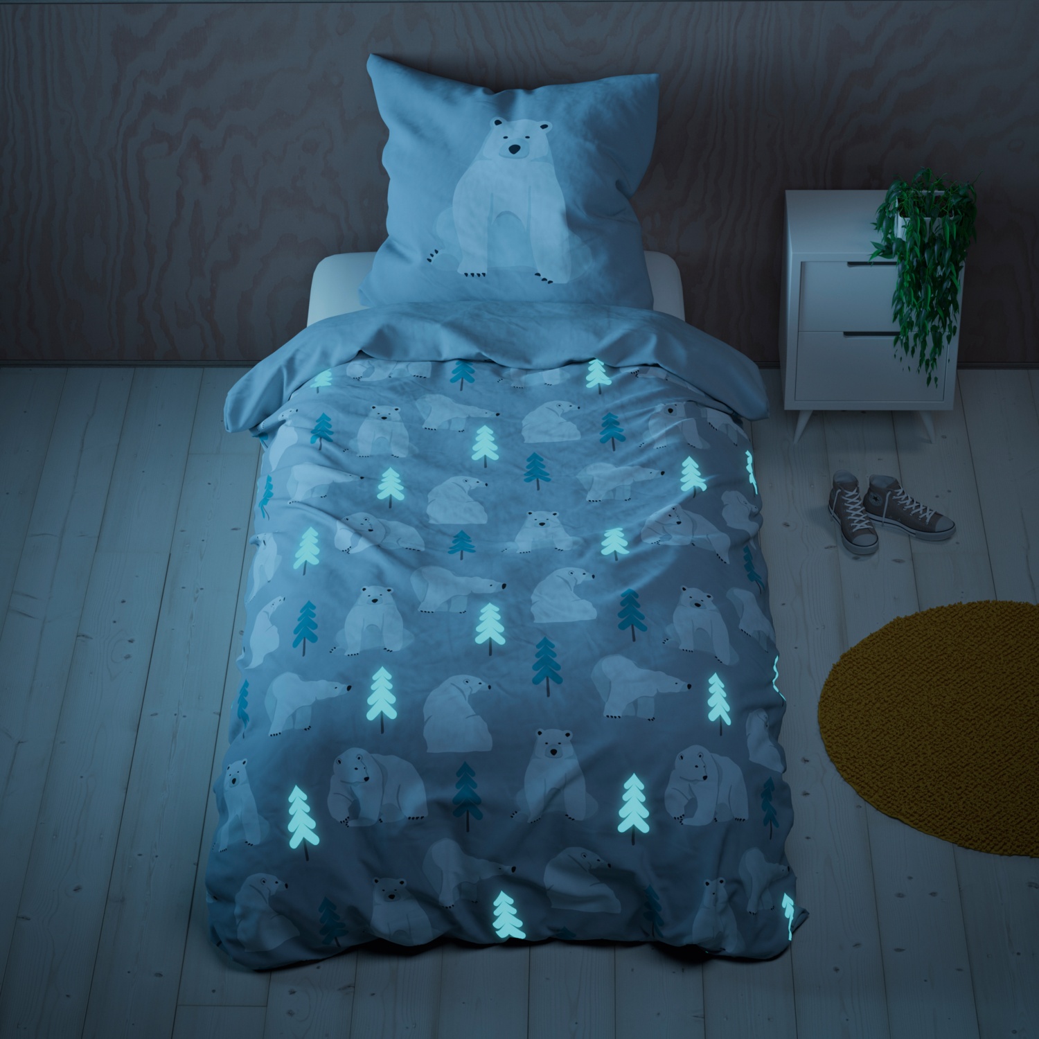 Biancheria Da Letto Borussia Dortmund Glow In The Dark - Copripiumino 135x200 Cm Ufficiale - Foto 8