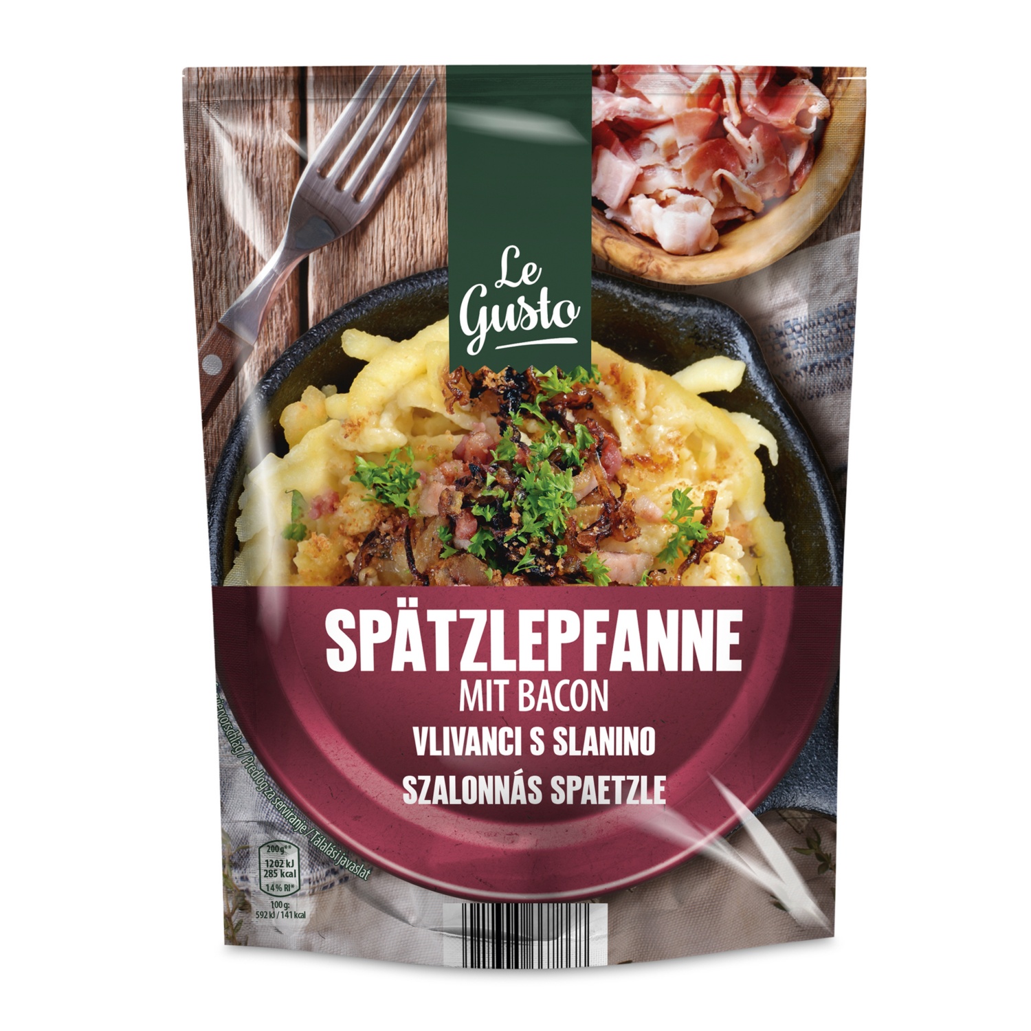 LE GUSTO Spätzle Fertiggericht, Speck