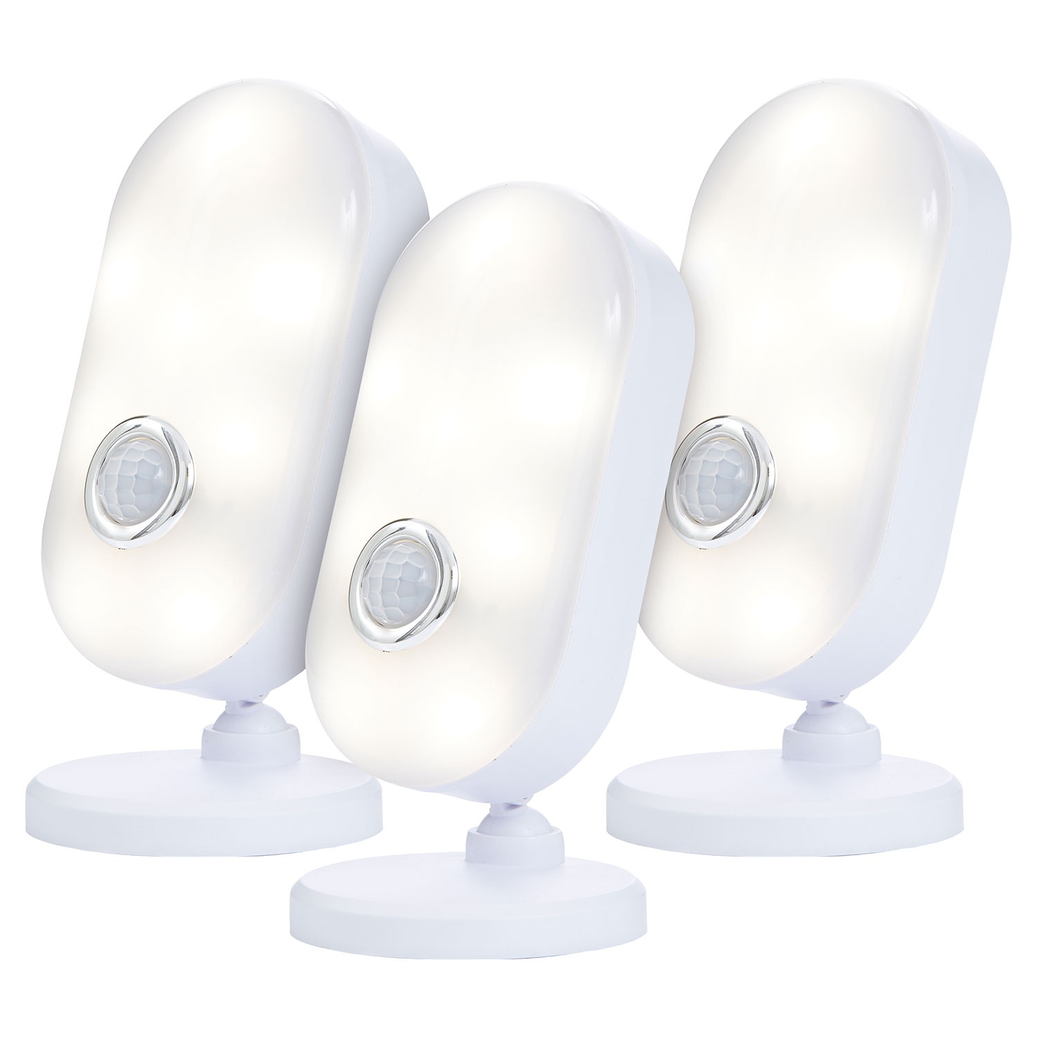 CASALUX LED-Leuchten mit Bewegungsmelder, 3er-Packung