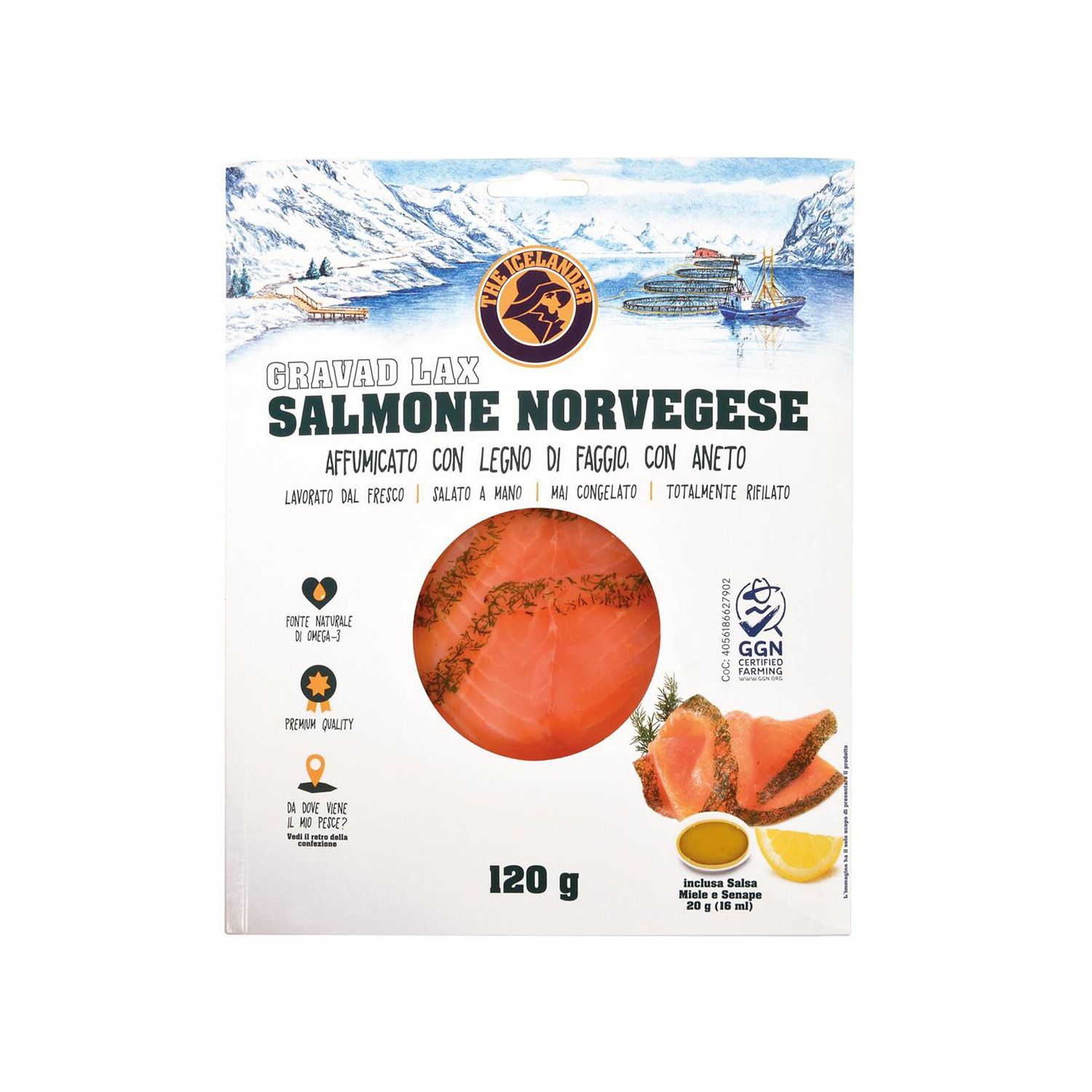 THE ICELANDER Salmone norvegese affumicato Gravad Lax