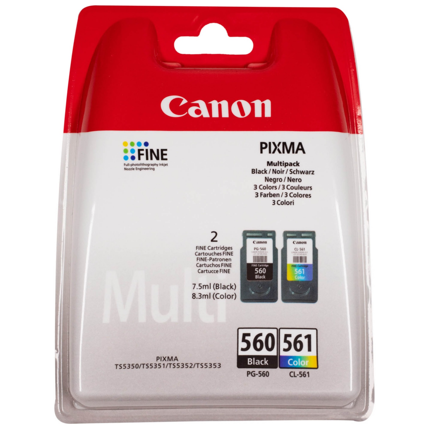 CANON Imprimante PIXMA TS7450a black + PG-560/CL-561 Multipack