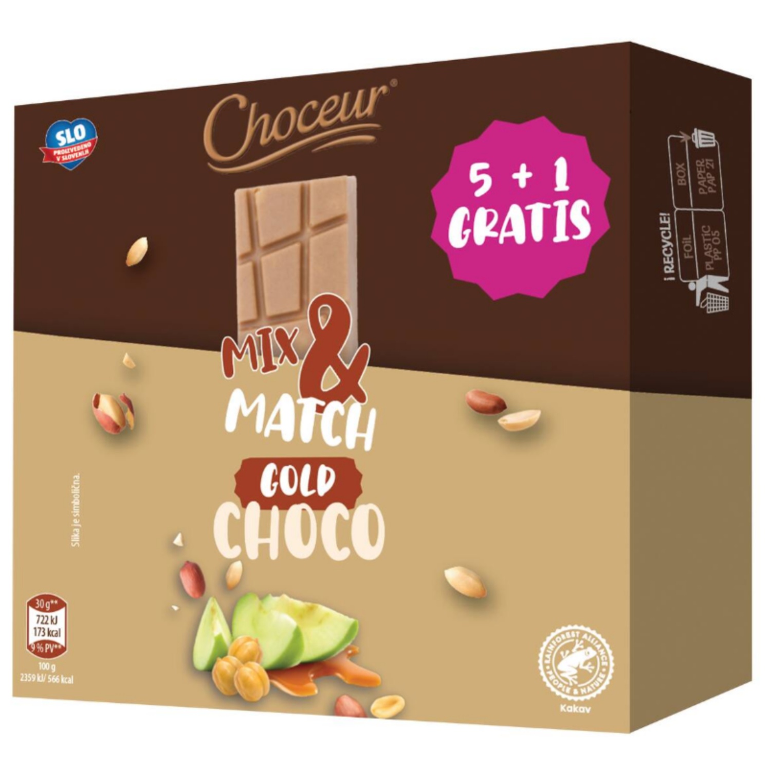 CHOCEUR Čokoladice Mix&Match, gold choco