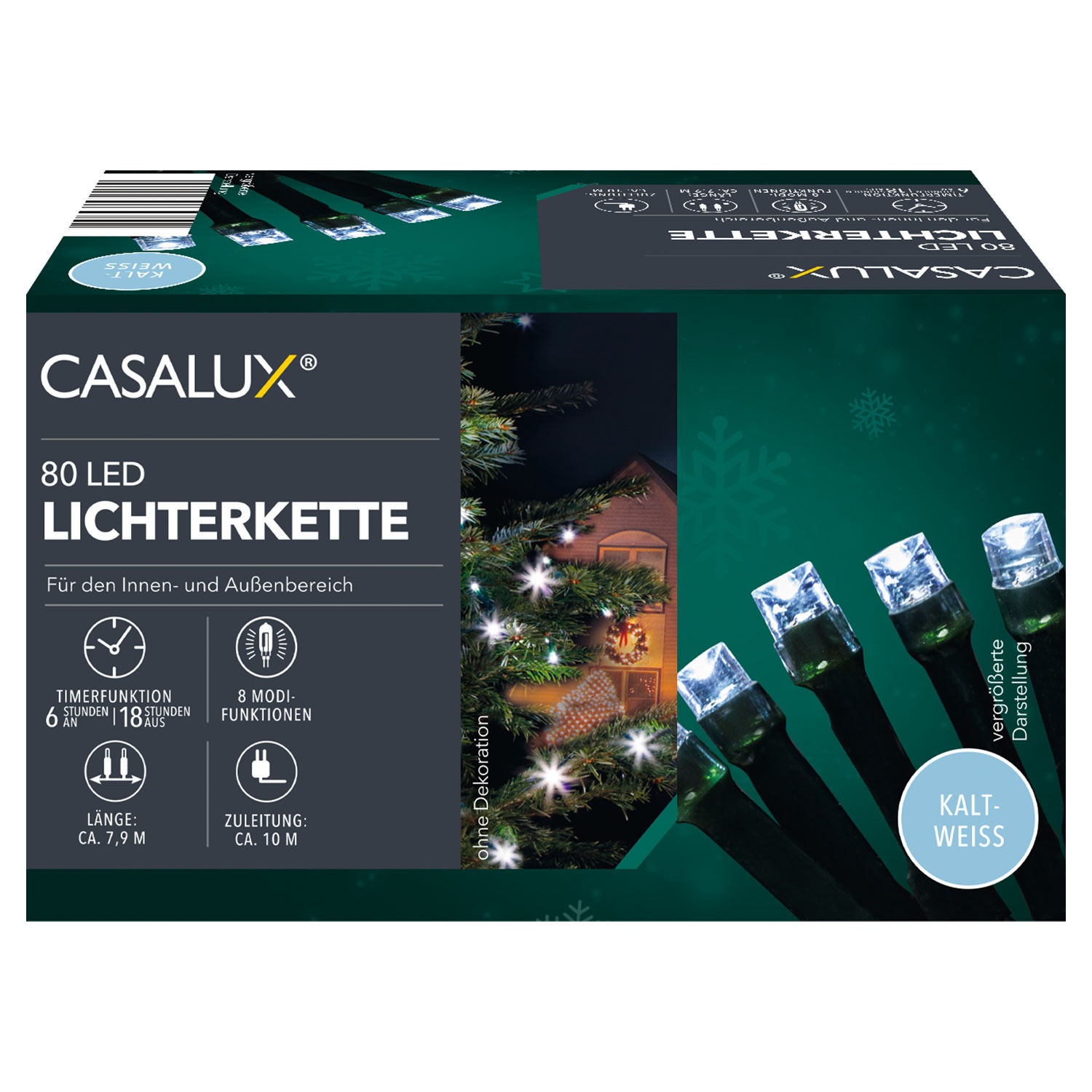CASALUX LED-Lichterkette, 80 LEDs