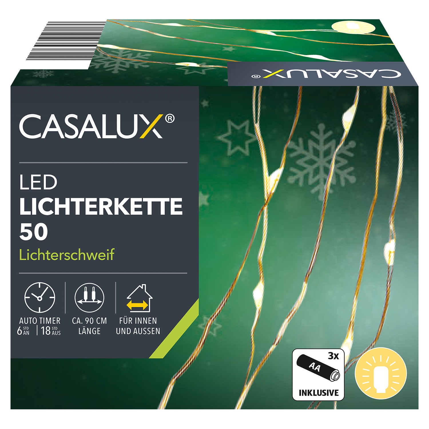 CASALUX LED-Lichterkette, 50 LEDs