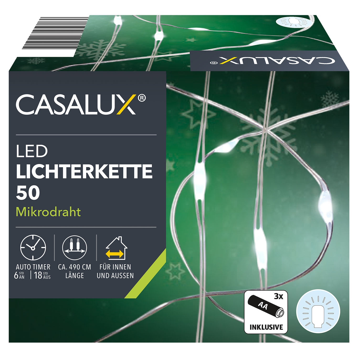 CASALUX LED-Lichterkette, 50 LEDs