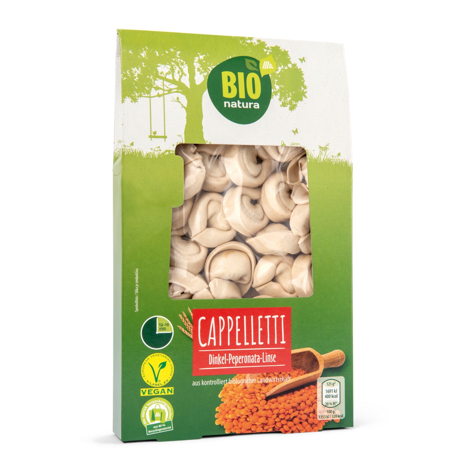 BIO NATURA BIO-Cappelletti, Dinkel mit Linsen