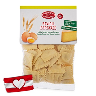 ZURÜCK ZUM URSPRUNG BIO-Teigwaren, Ravioli-Bergkäse
