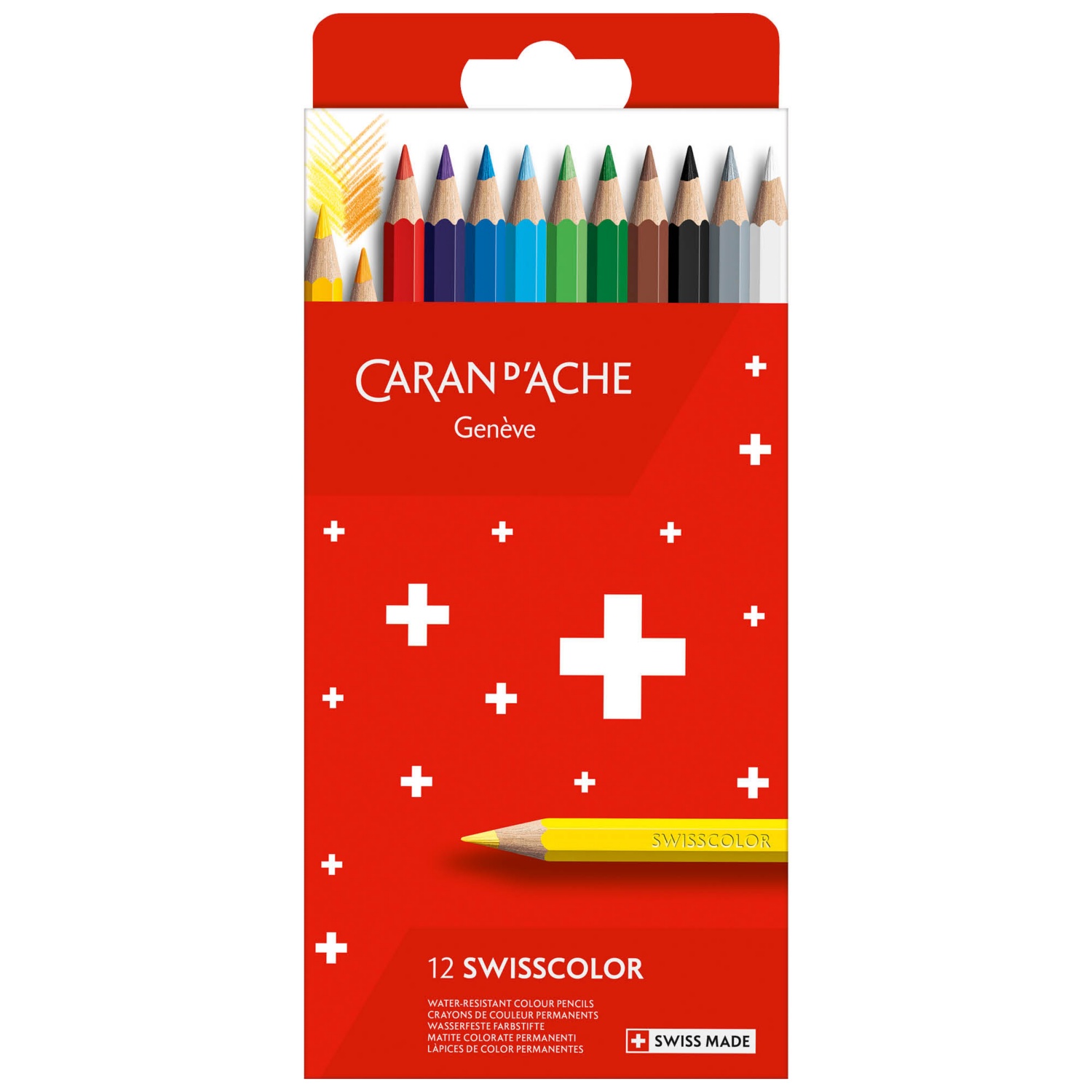 CARAN D'ACHE Crayons de couleur, 12 pièces