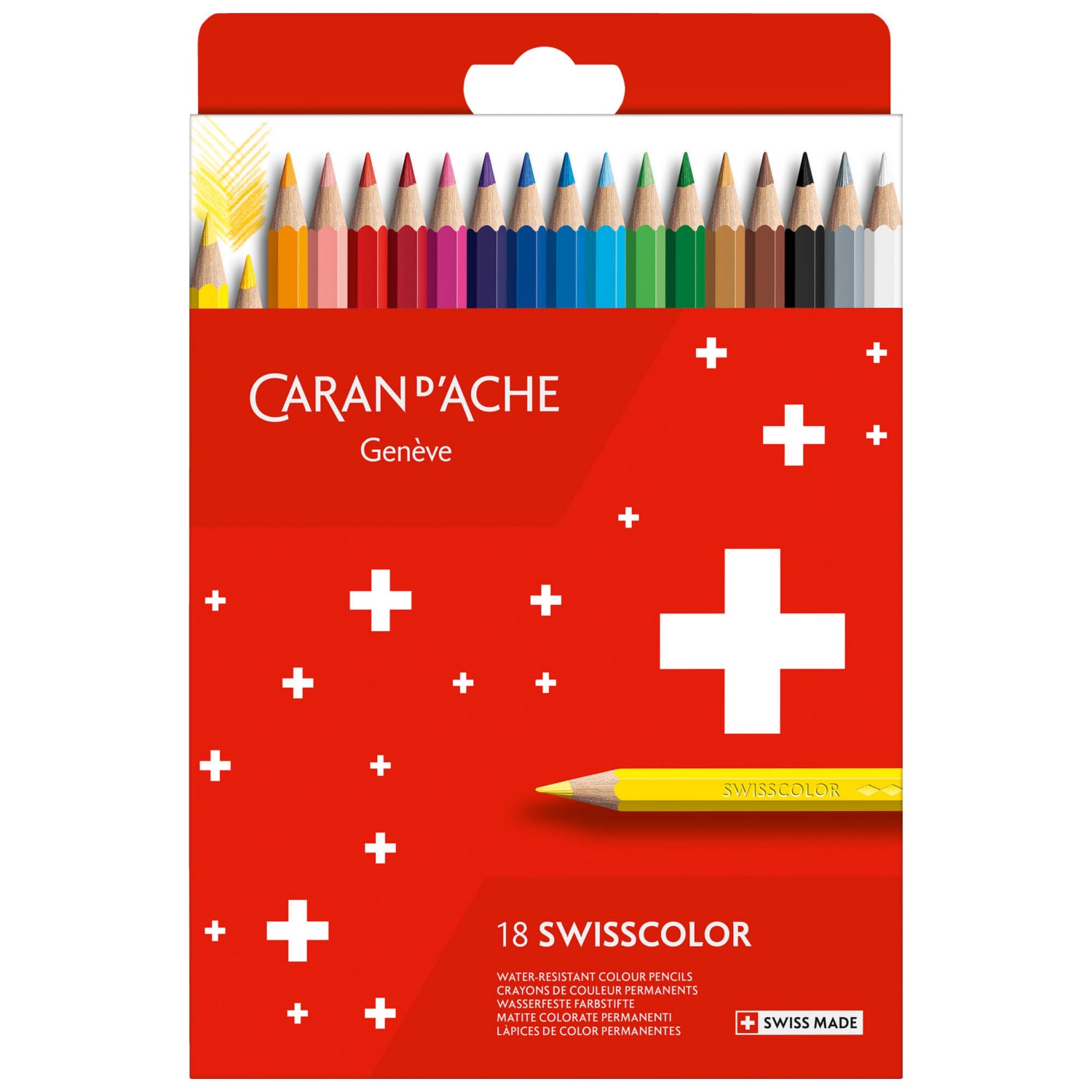 CARAN D'ACHE Crayons de couleur, 18 pièces