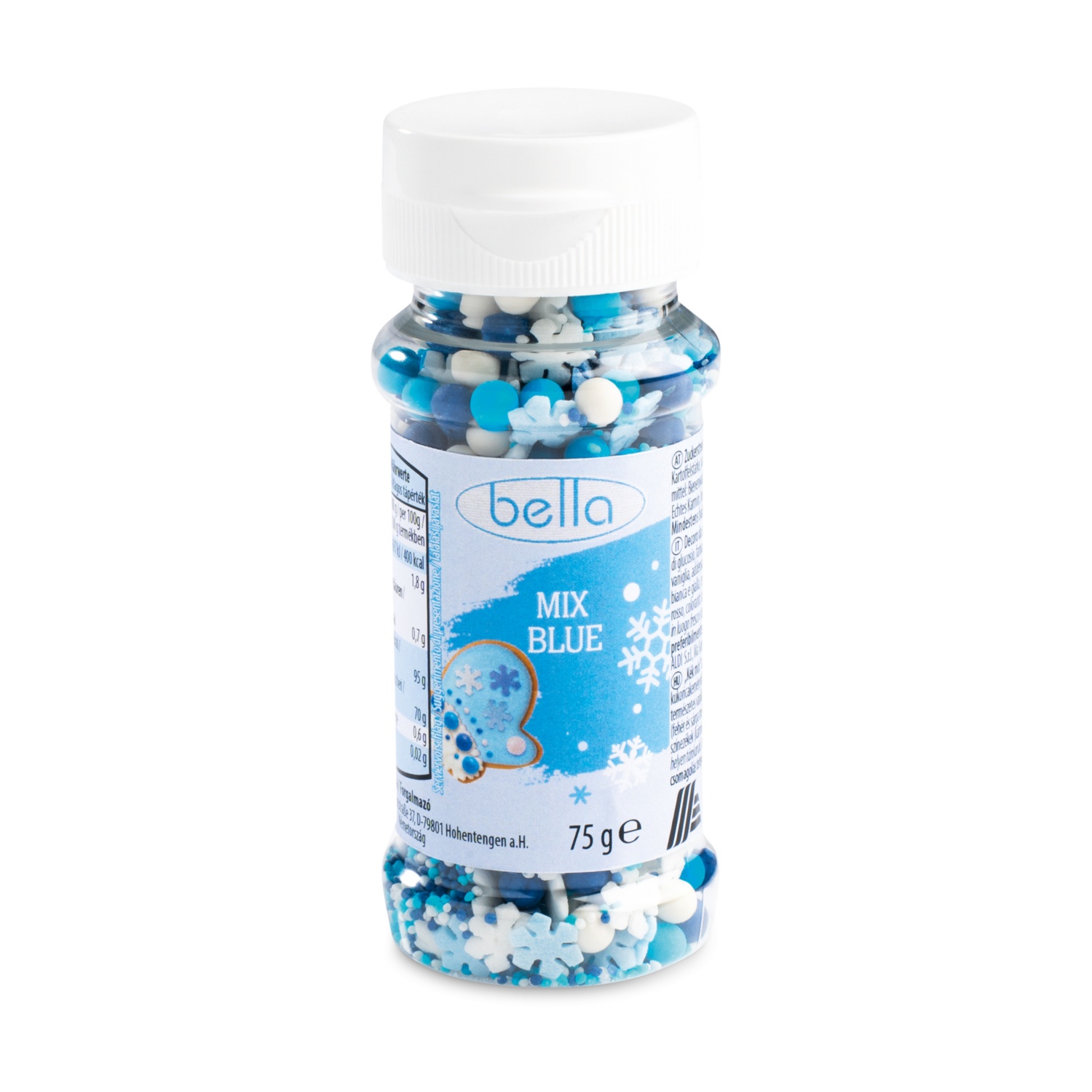 BELLA Cukordekoráció, 75 g, dekorcukorkamix, kék