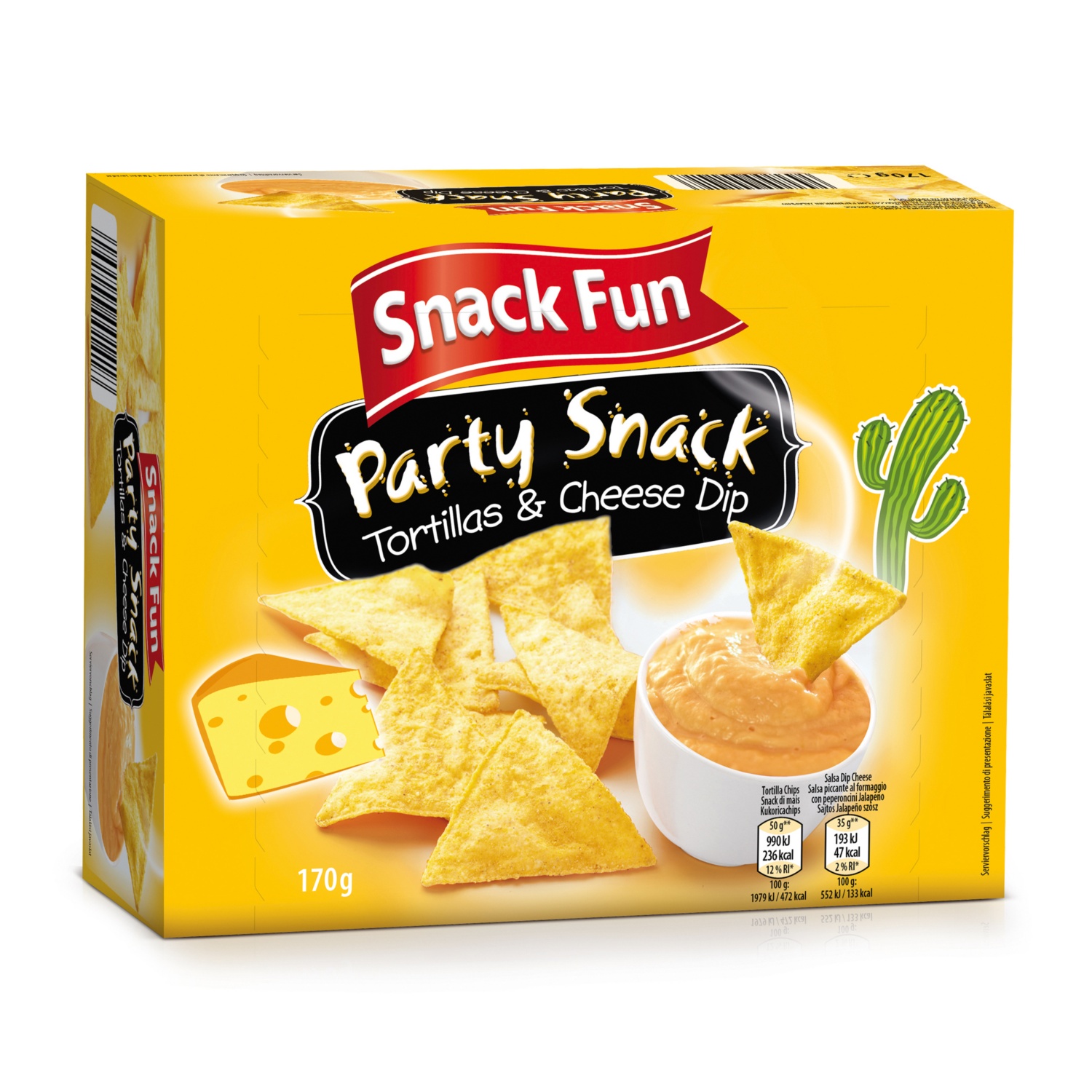 SNACK FUN Prigrizki Tortilla Snack Box, s sirno pomako