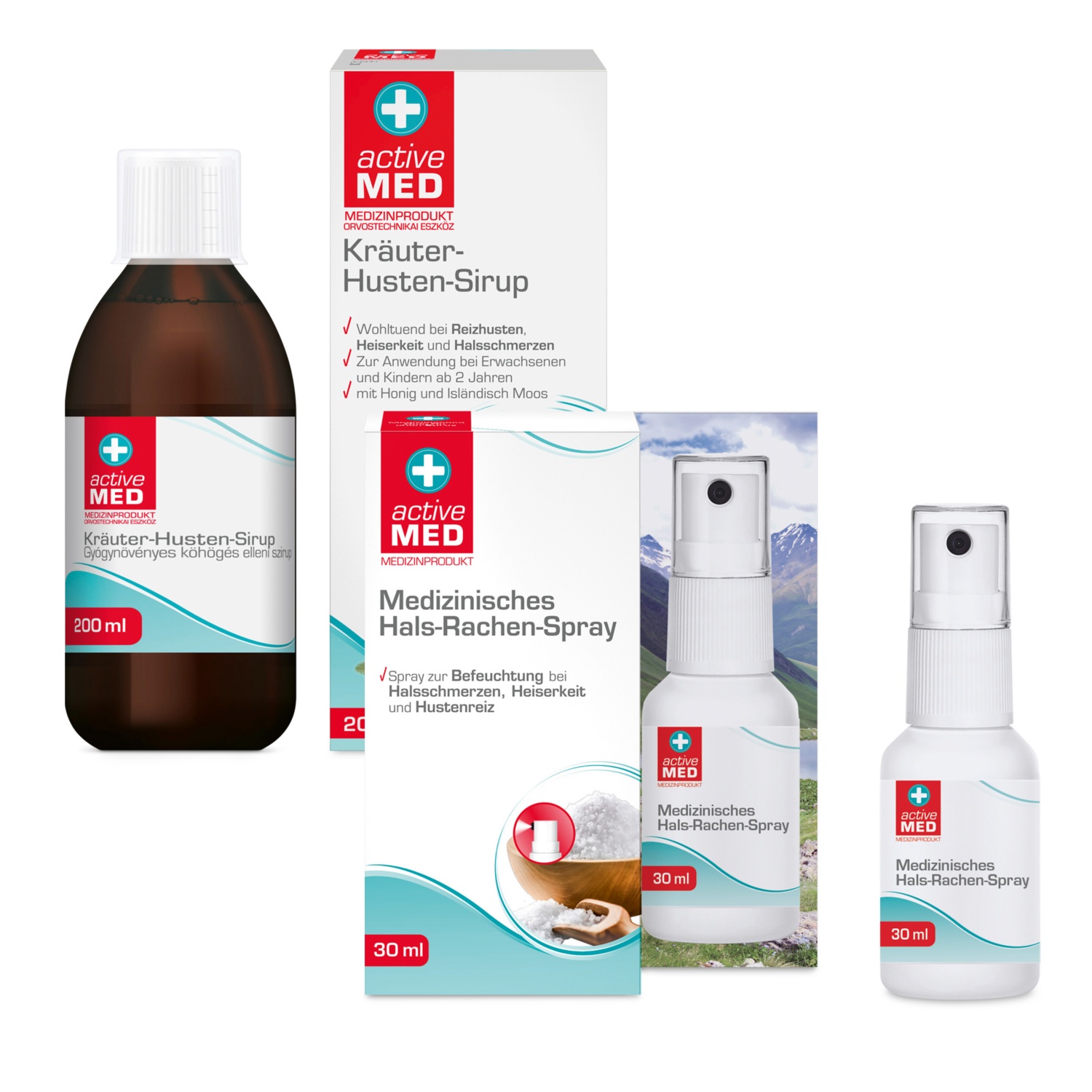 ACTIVE MED Kräuterhustensirup/Hals-Rachen-Spray