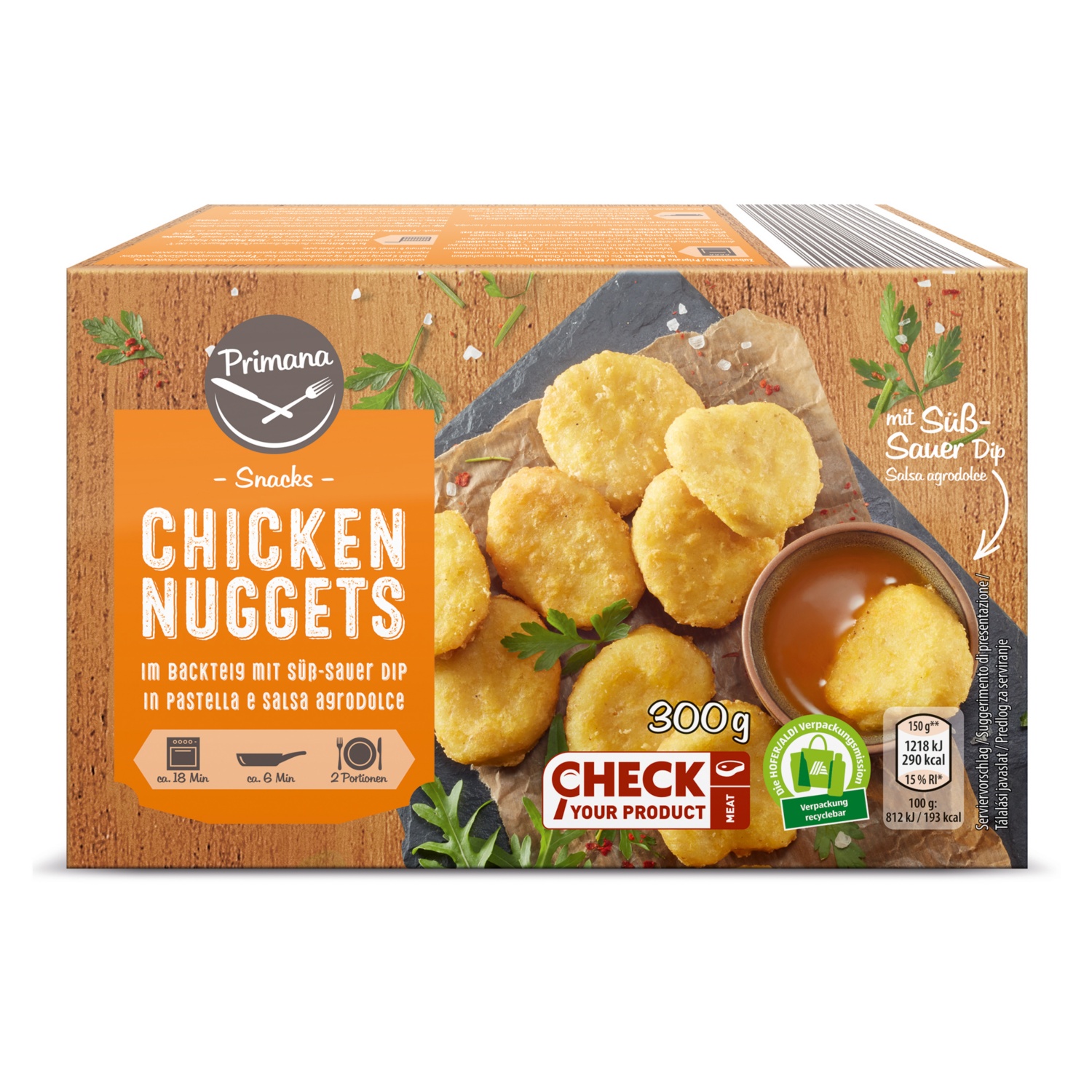 PRIMANA Chicken Nuggets mit Dip, Süß-Sauer | HOFER
