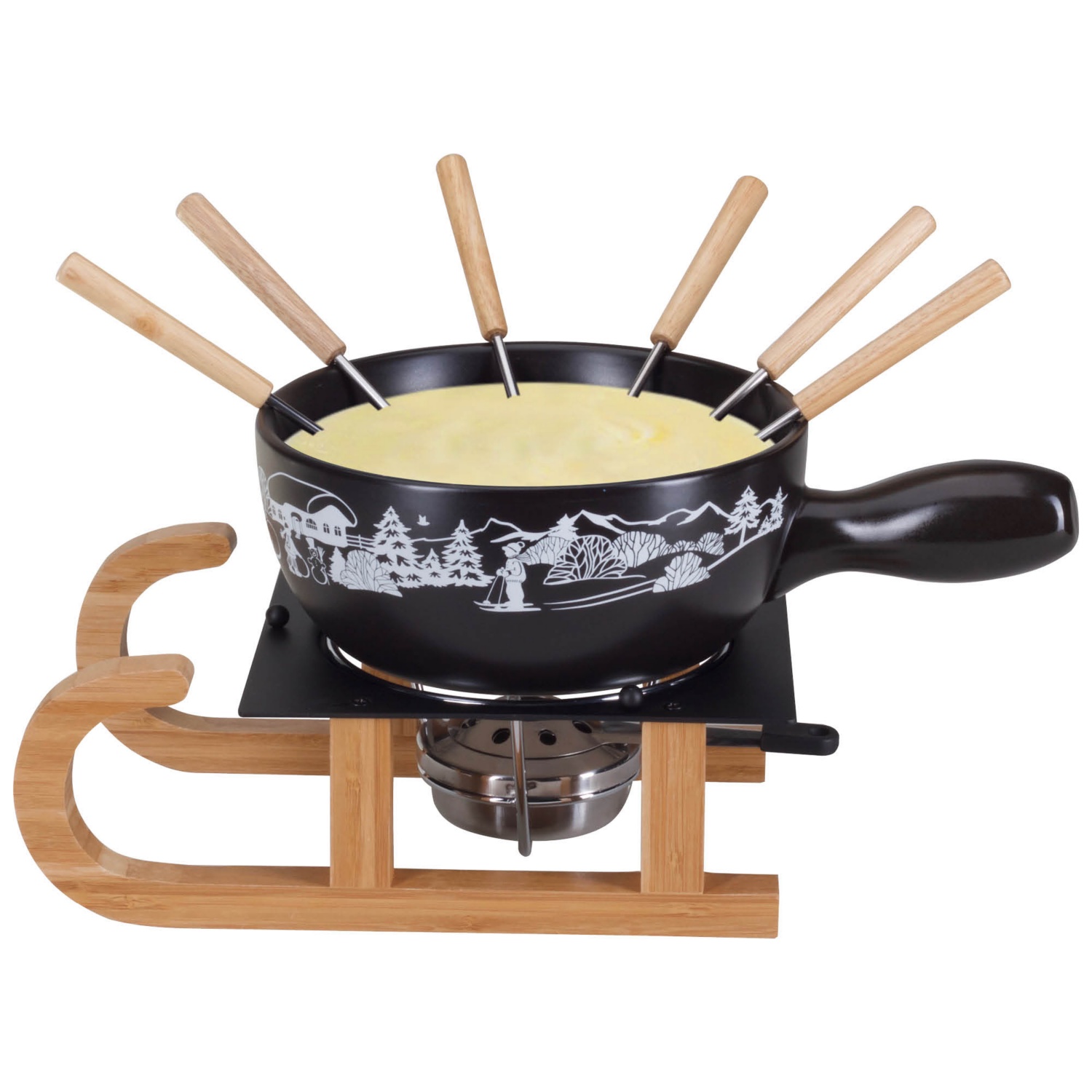 NOUVEL Set per fonduta di formaggio «Wintersport»