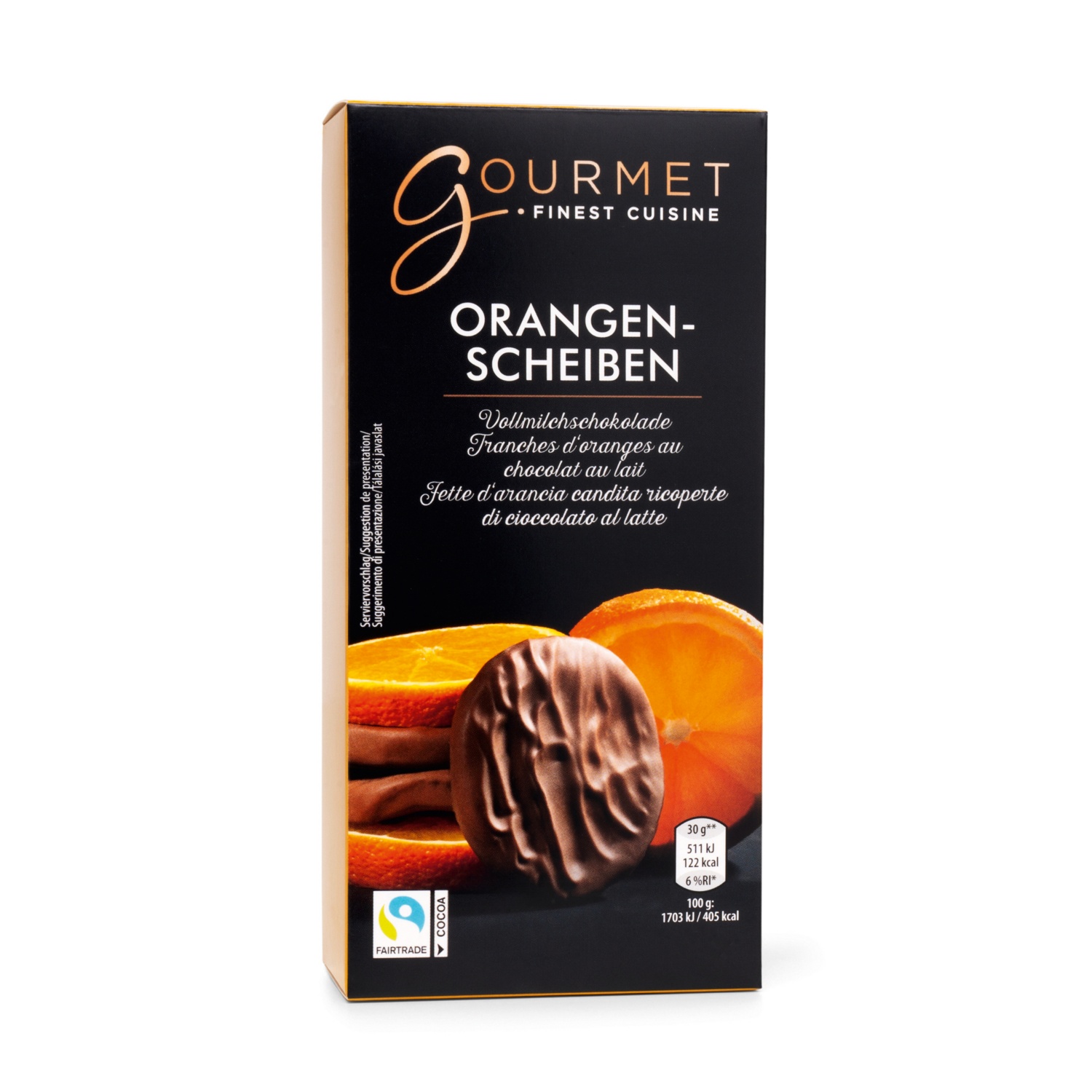 GOURMET Orangenscheiben in Schokolade, Vollmilch