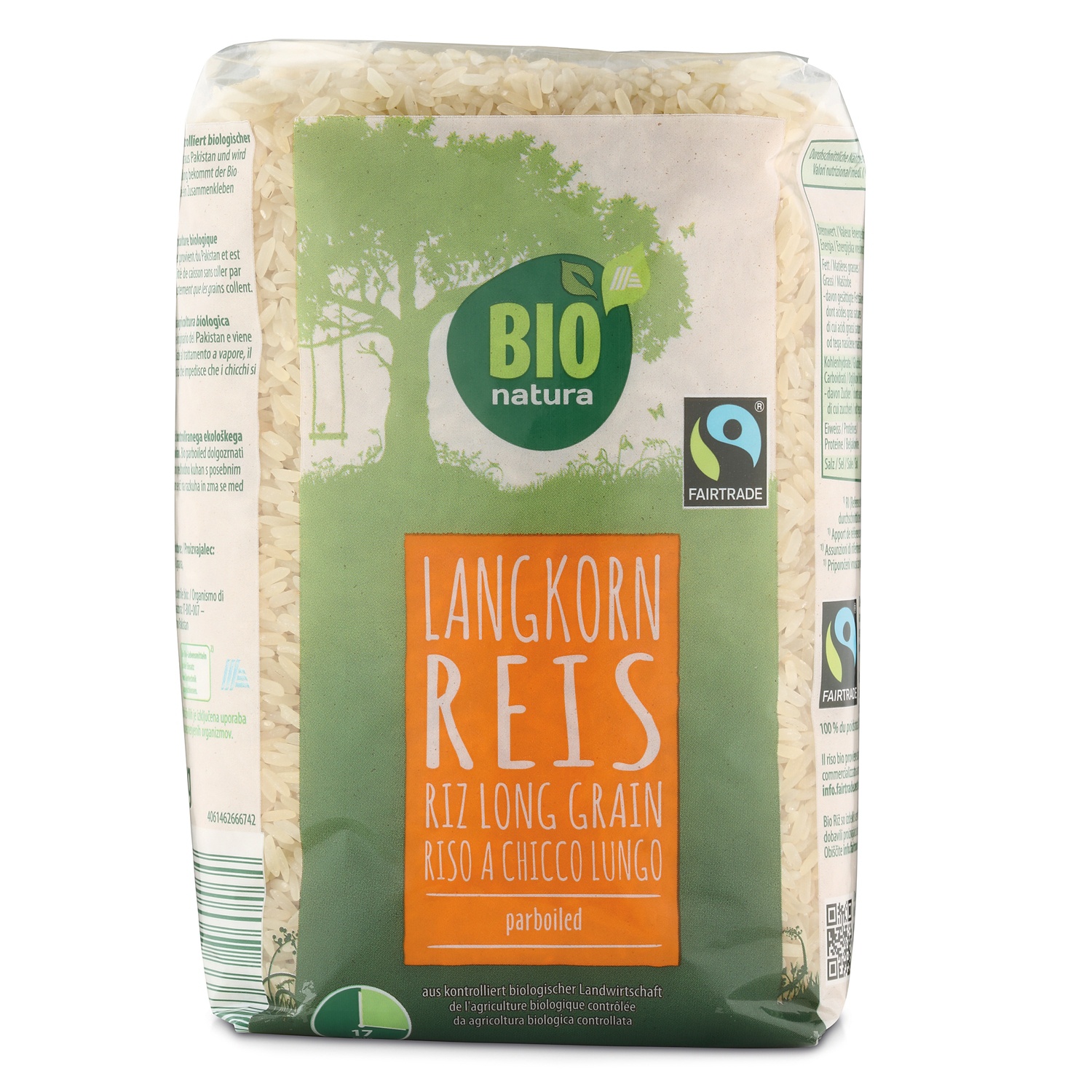 BIO NATURA BIO-Landkorn Reis fairtrade, Parboiled