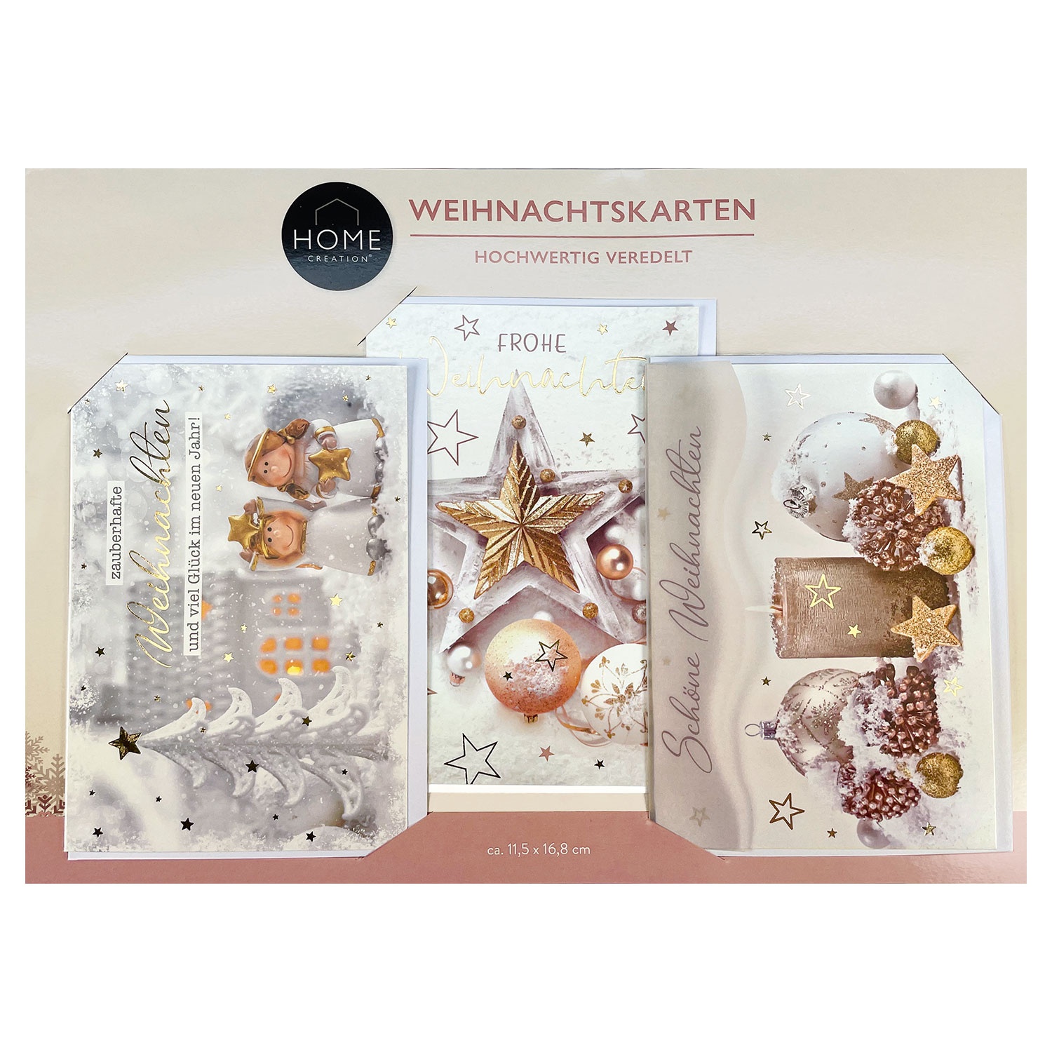 HOME CREATION Weihnachtskarten oder Gutscheinumschläge, 2er-/6er-Set