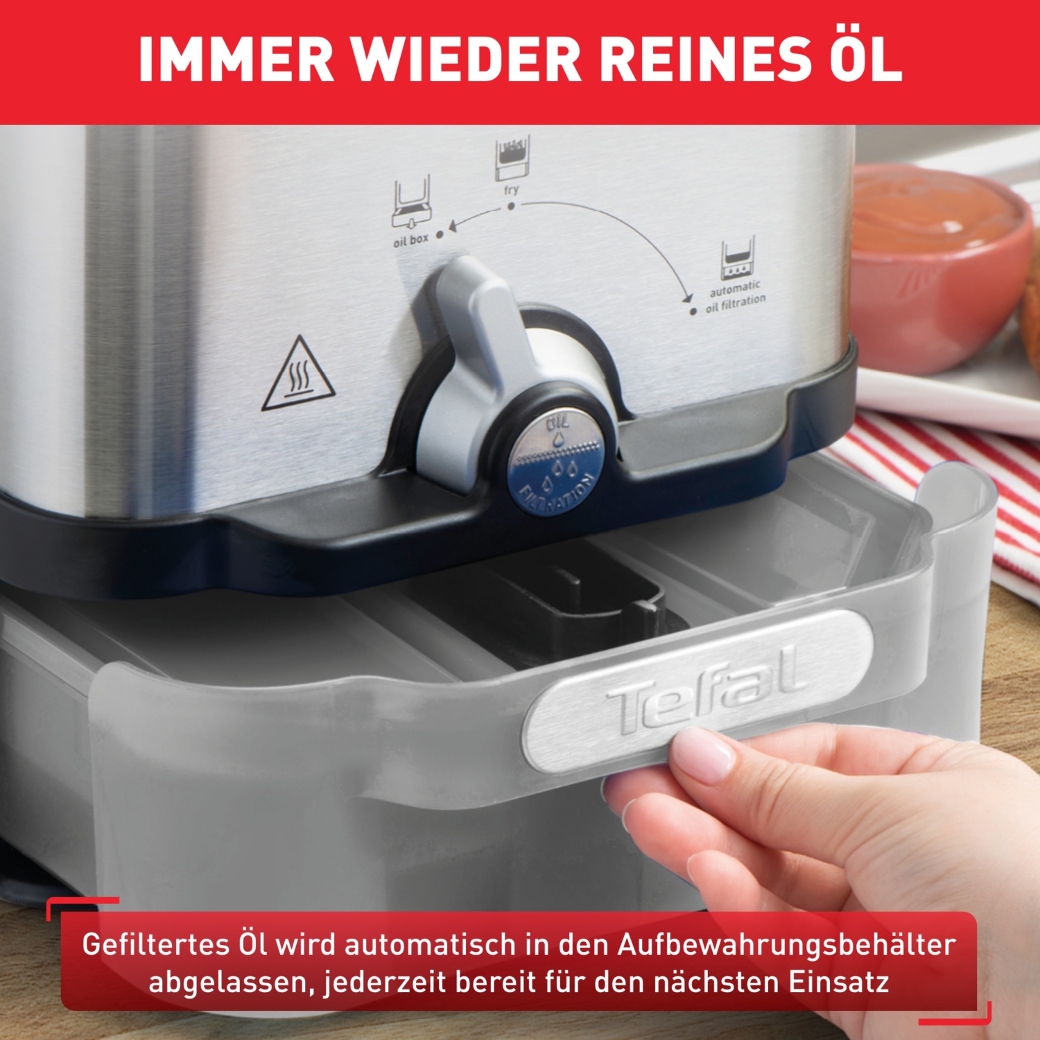 Friteuse T-fal Ultimate EZ Clean avec filtre à huile, acier