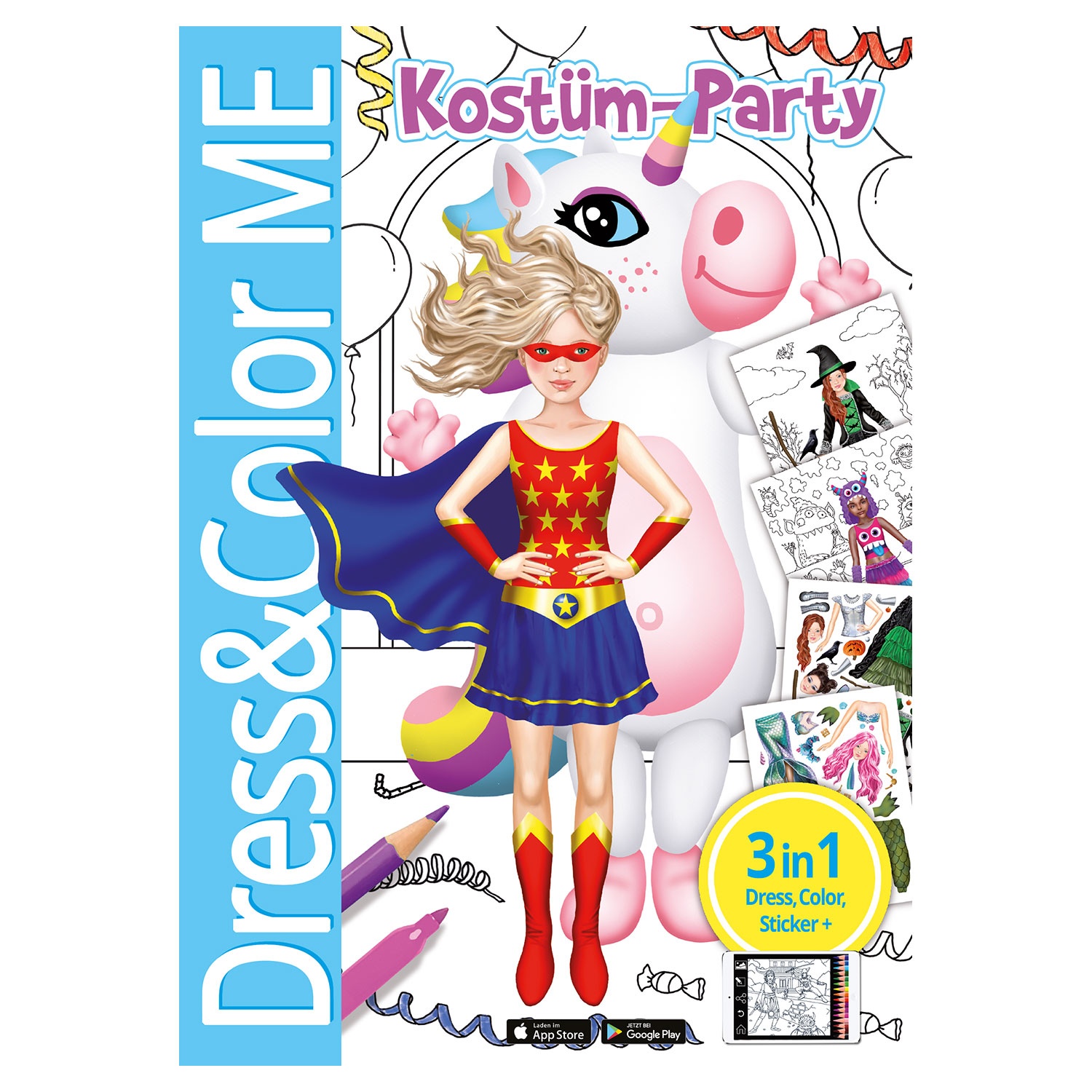 Mal- und Stickerbuch „Dress & Color Me“
