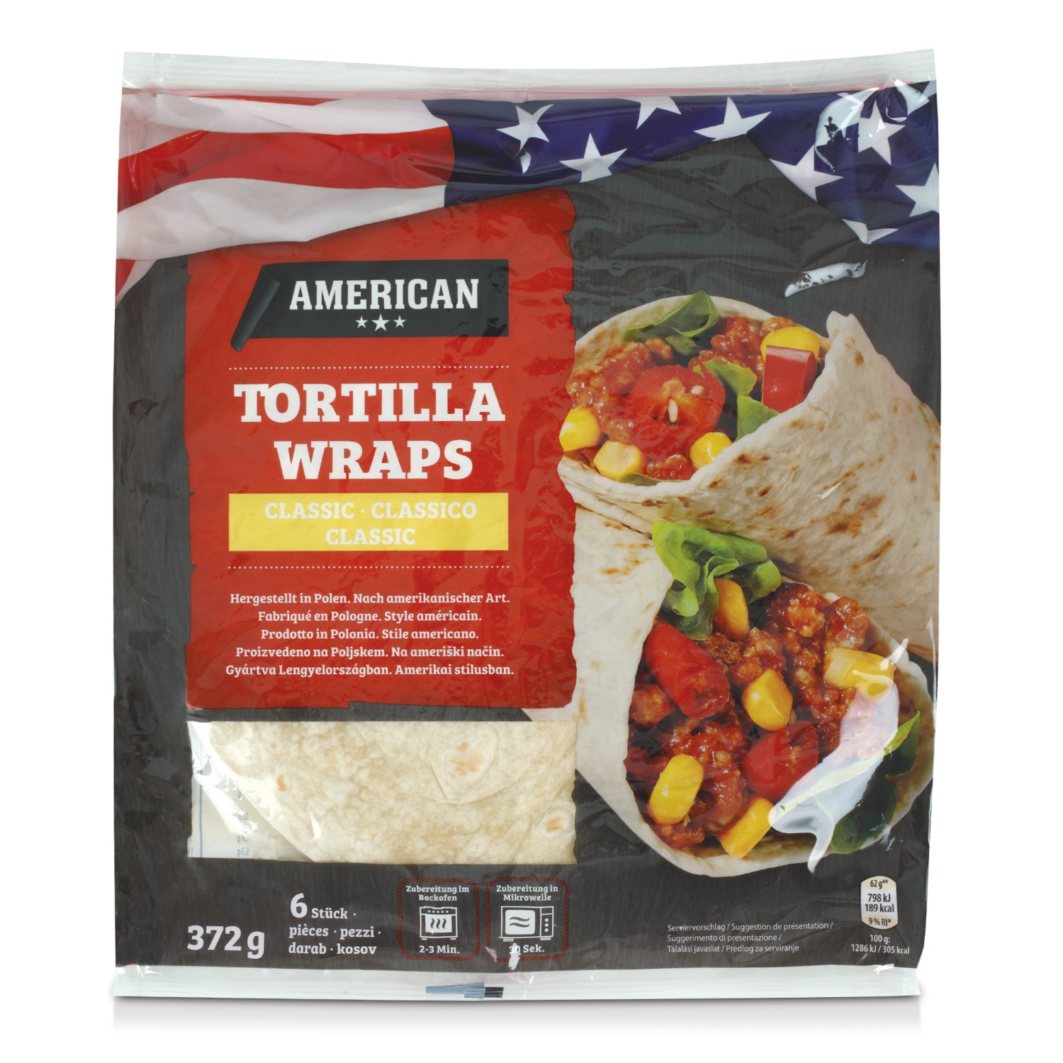 AMERICAN Tortilla wraps al naturale ALDI