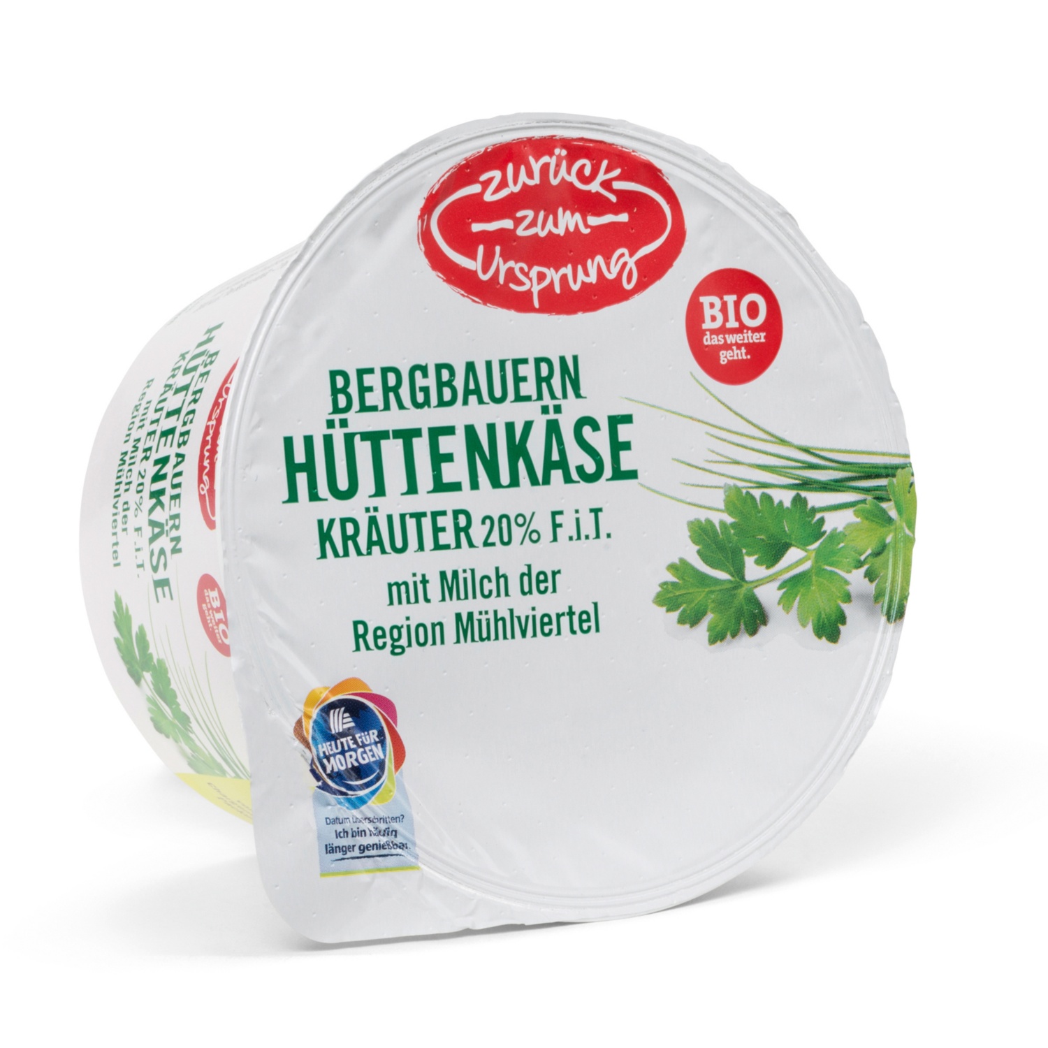 ZURÜCK ZUM URSPRUNG BIO-Bergbauern Hüttenkäse, Kräuter 20% F.i.T.