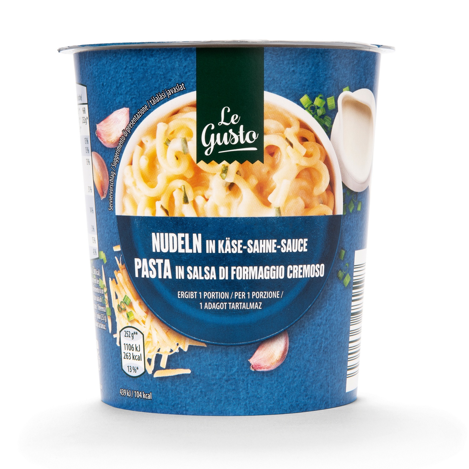 LE GUSTO Instant Bechergerichte, Käse-Sahne