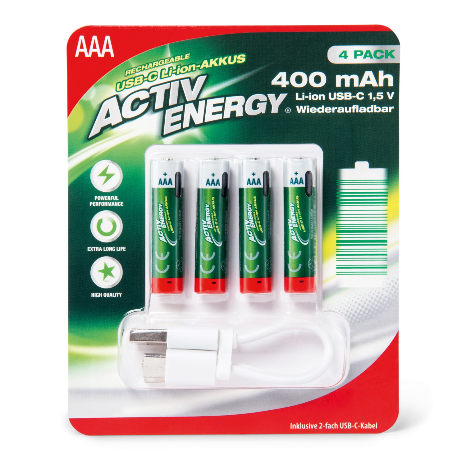 Activ Energy Usb C Li Ion Hochleistungs Akku Aaa Hofer