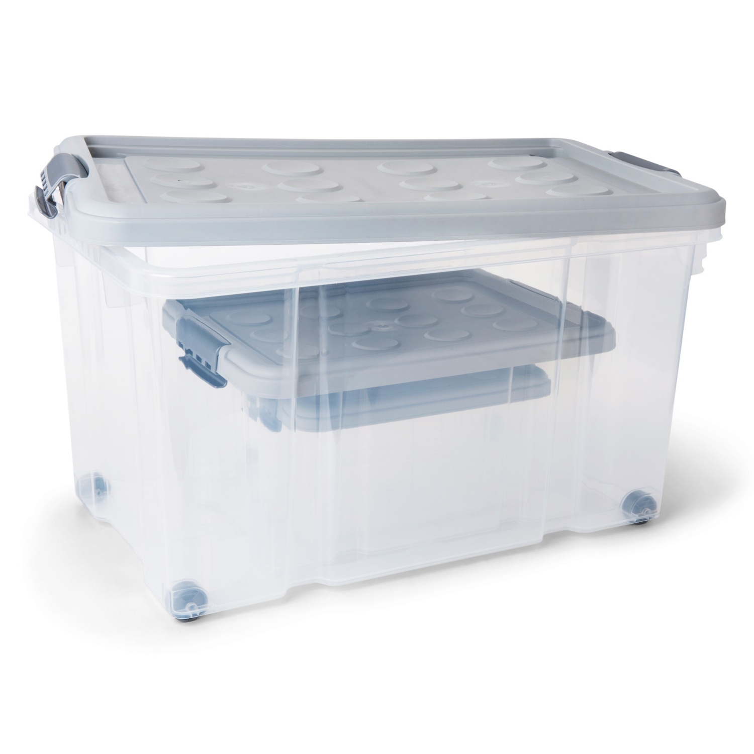 HOME CREATION, Stapelboxen Set 3tlg, hellgrau ALDI SUISSE