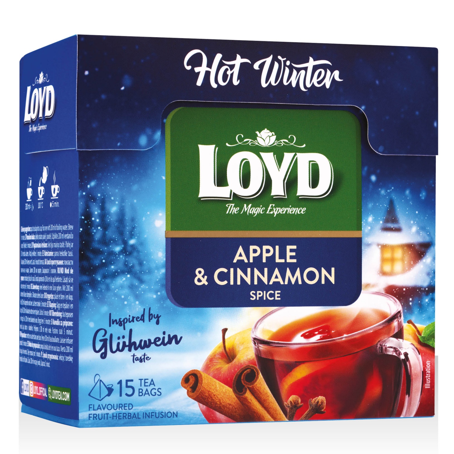 LOYD TEA Hot Winter tea, alma-fahéj, 15 filter