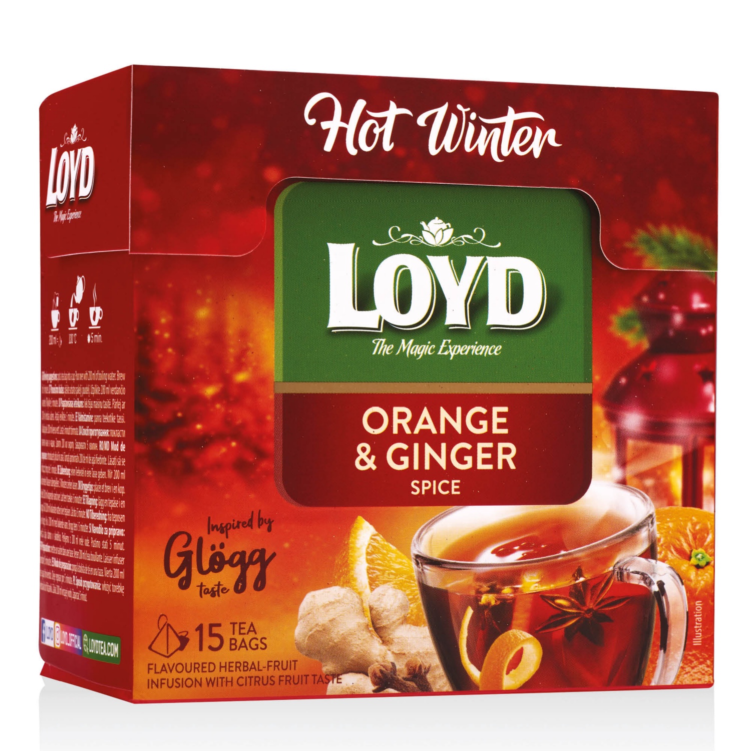 LOYD TEA Hot Winter tea, narancs-gyömbér, 15 filter