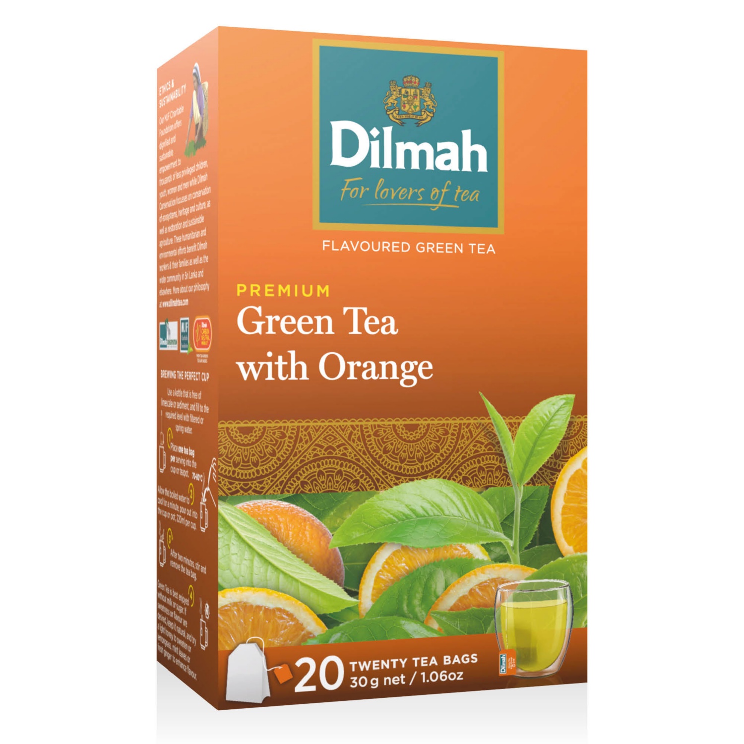 DILMAH Teaválogatás, 20 filter, narancsos zöld tea ALDI