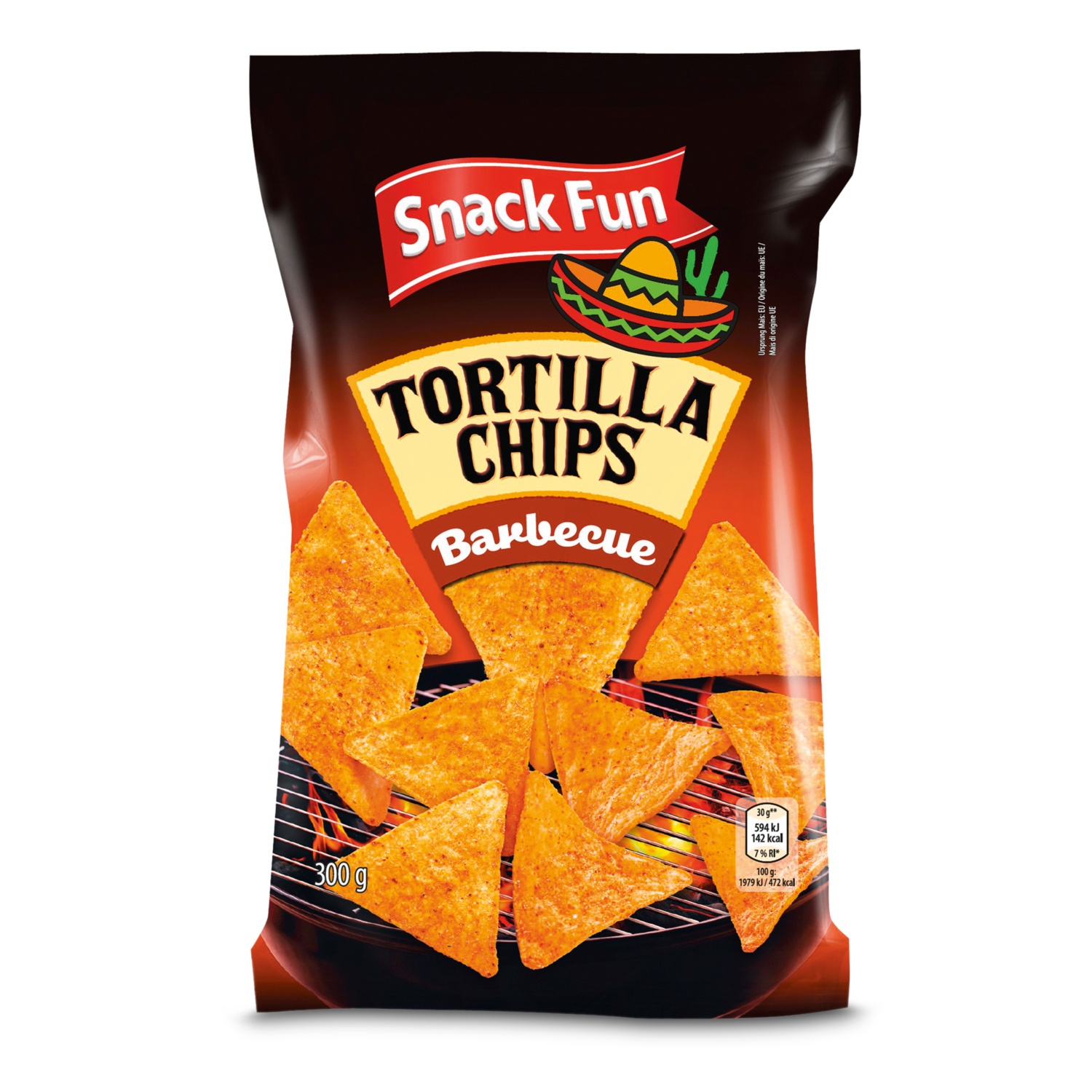 SNACK FUN Tortilla Chips, BBQ HOFER