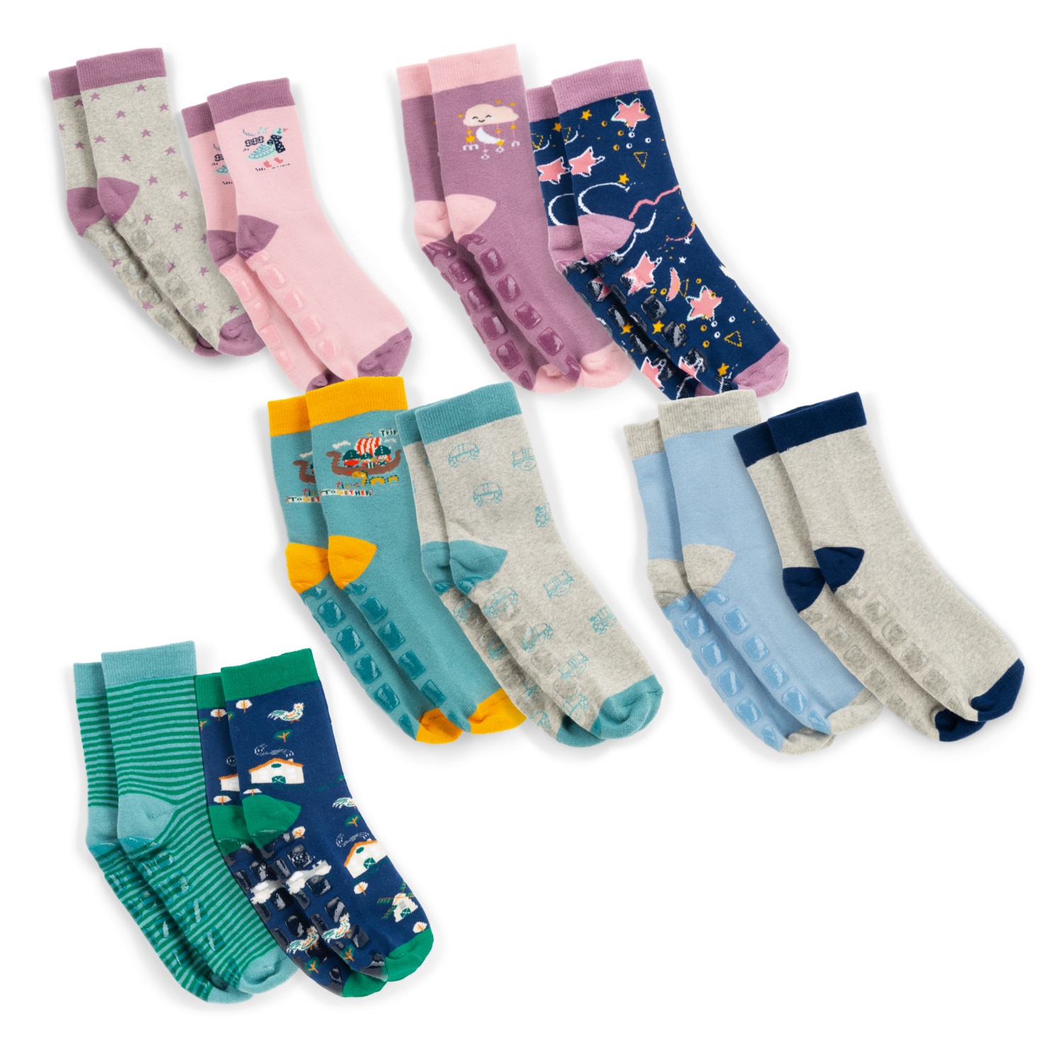 LILY & DAN Kinder-Socken, Anti-Rutsch, Baumwolle (BIO)