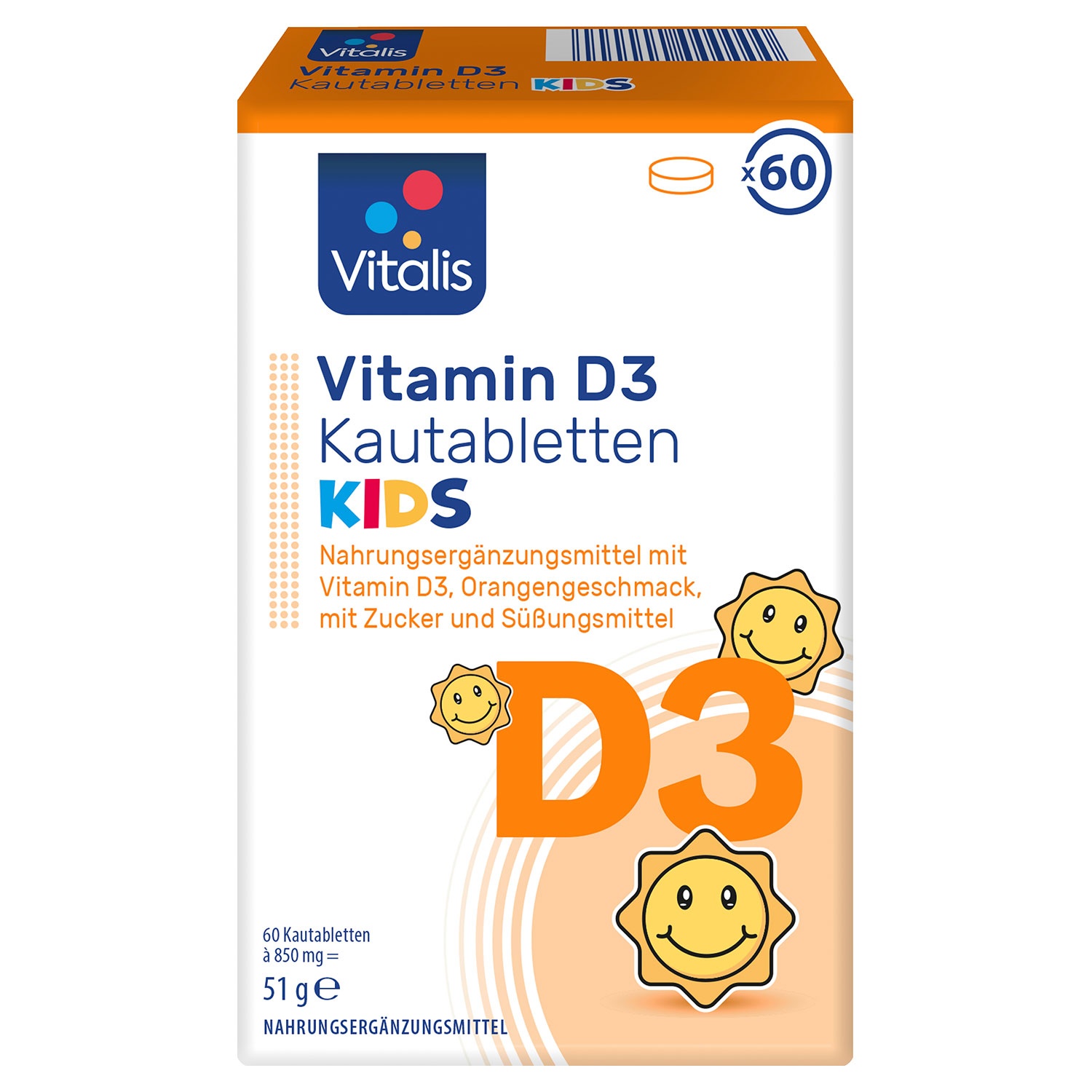 VITALIS Vitamin-D3-Kautabletten Kids 51 g