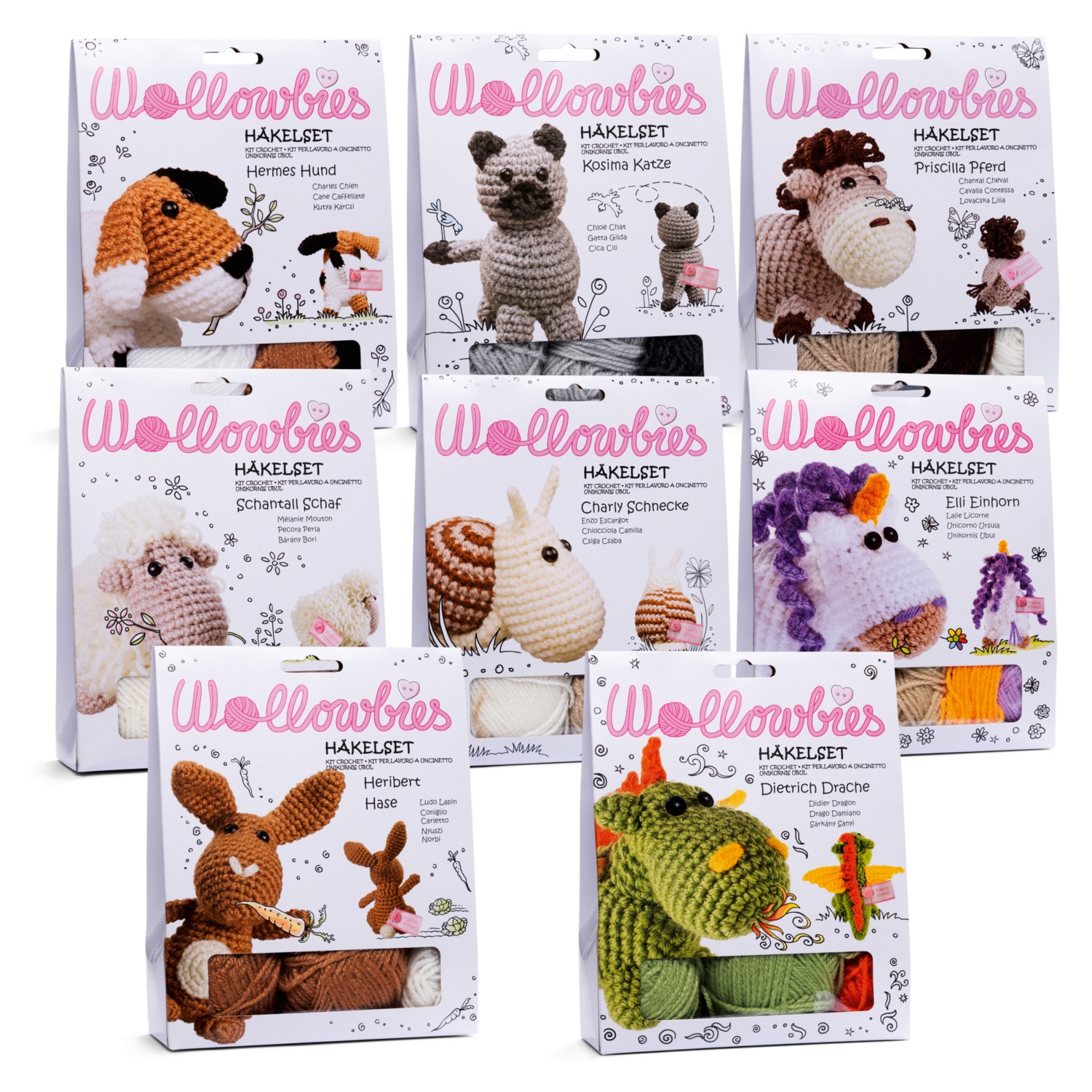 3 pezzi fai da te Kit di animali all'uncinetto completo Set di