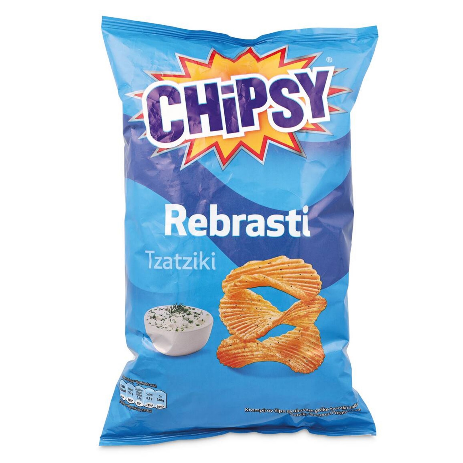Chipsy čips, tzatziki